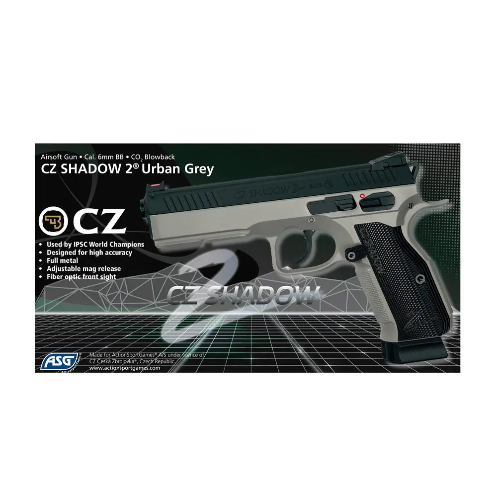Detailansicht der ASG CZ Shadow 2 Airsoftpistole in Urban Grey
