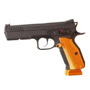ASG CZ Shadow 2 Airsoft CO2 Pistole in Orange und Schwarz, Ansicht von rechts