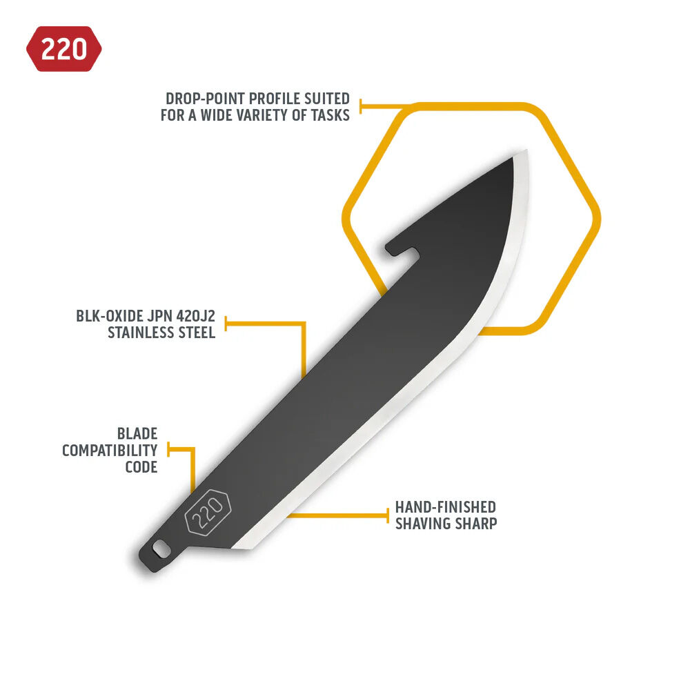 Outdoor Edge 2.2" Drop Point Wechselklingen - 6er Pack Black Oxide – Bild 2