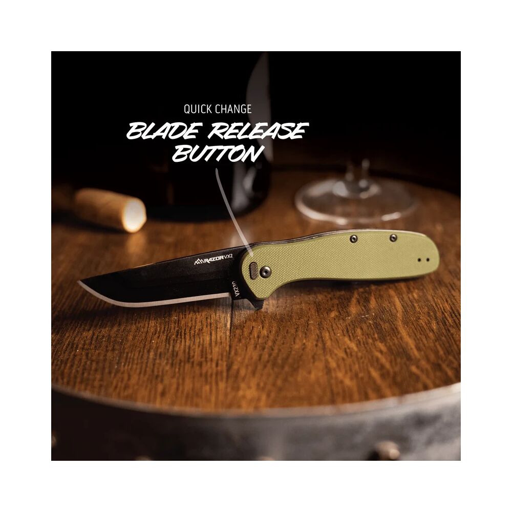 Outdoor Edge RAZOR VX2 Klappmesser mit Wechselklingen Grün – Bild 3
