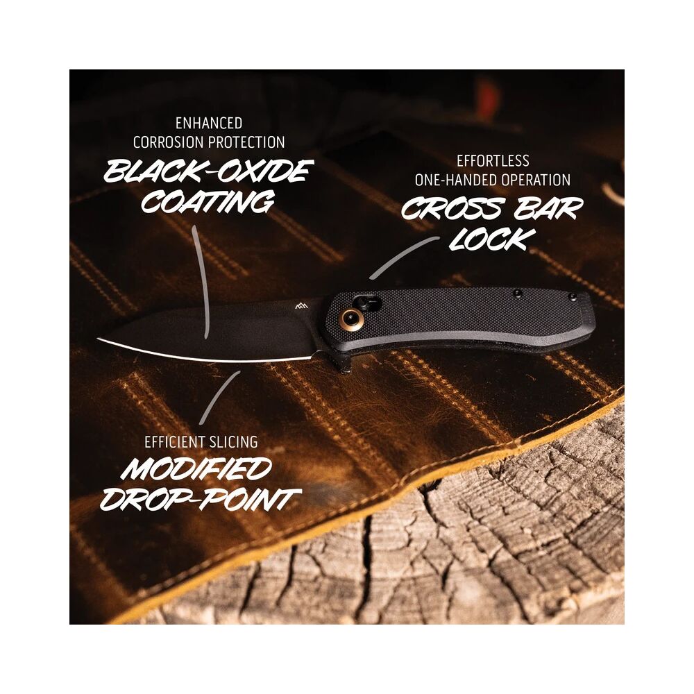 Outdoor Edge SENTINAL Klappmesser EDC Messer mit Crossbar Lock Schwarz – Bild 2