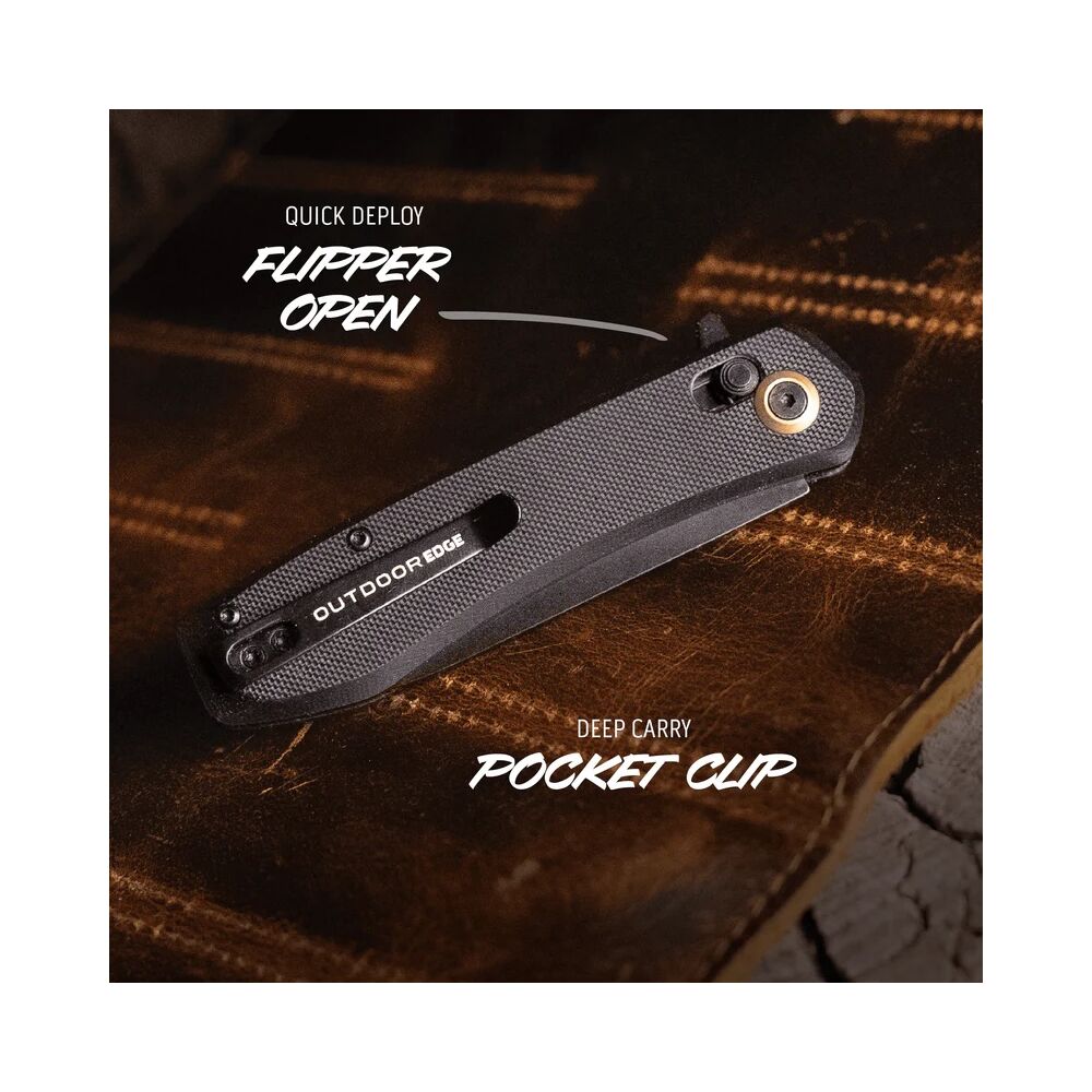 Outdoor Edge SENTINAL Klappmesser EDC Messer mit Crossbar Lock Schwarz – Bild 3