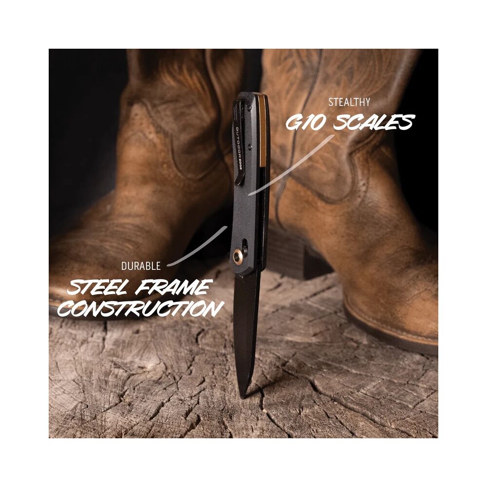 Outdoor Edge SENTINAL Klappmesser EDC Messer mit Crossbar Lock Schwarz – Bild 4