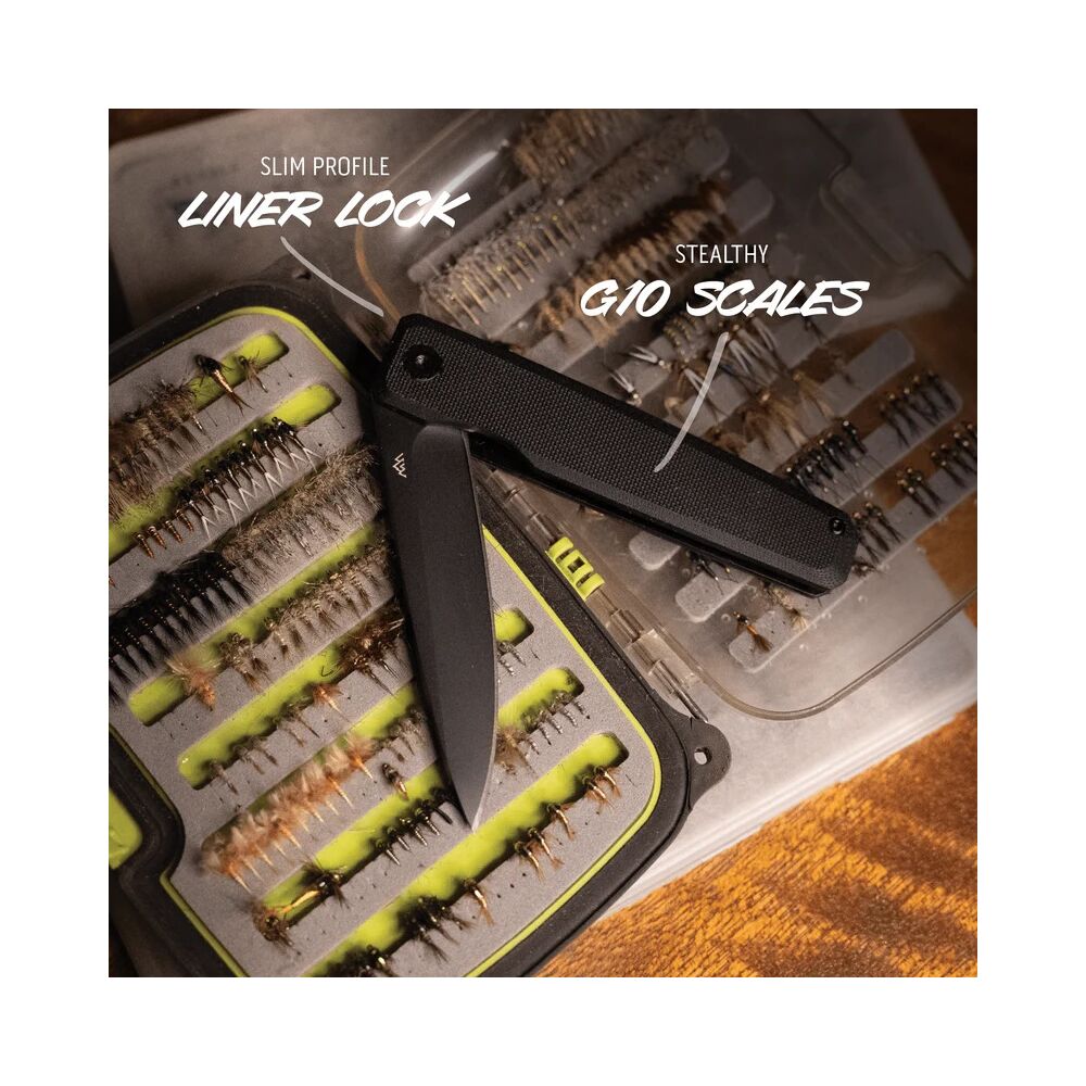 Outdoor Edge PELEUS Klappmesser 18,5 cm Flipper Messer mit schwarzer Clip-Point Klinge & G10 Griff – Bild 4