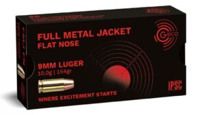 GECO 9 mm Luger Full Metal Jacket Flat Nose 10,0g/154gr, 50 Stück