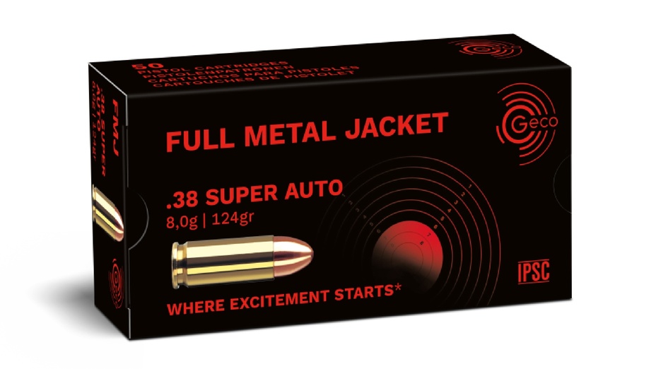 GECO .38 Super Auto Full Metal Jacket 8,0g/124gr, 50 Stück