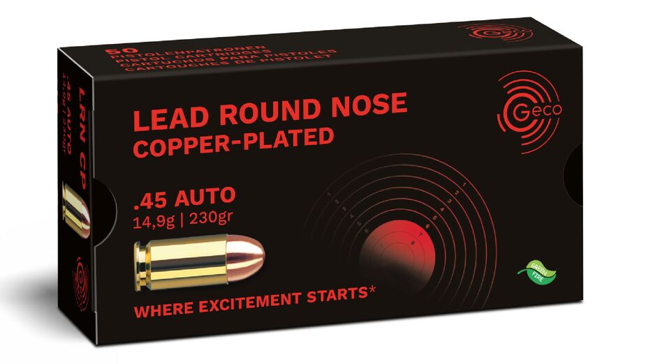 GECO .45 Auto Lead Round Nose, copper-plated 14,9g/230gr, 50 Stück