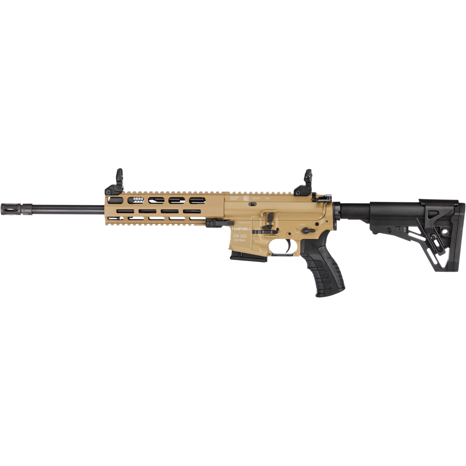 Haenel Selbstladebüchse CR 223 M-LOK Handschutz, .223 Rem., 368 mm, Matchabzug 1500 g, Handschutz kurz, Sandfarben
