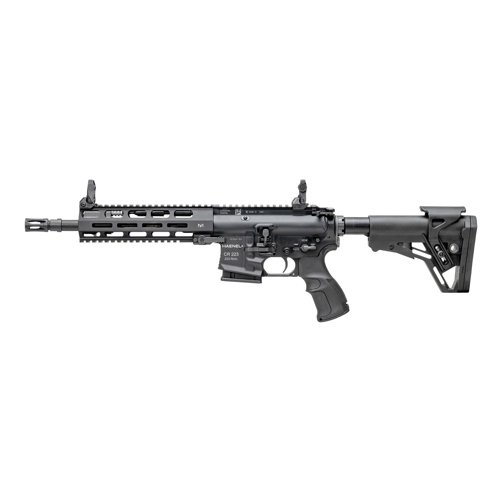 Haenel Selbstladebüchse CR 223 M-LOK Handschutz, .223 Rem., 254 mm, Direktabzug 3.200 g, Handschutz kurz, Schwarz