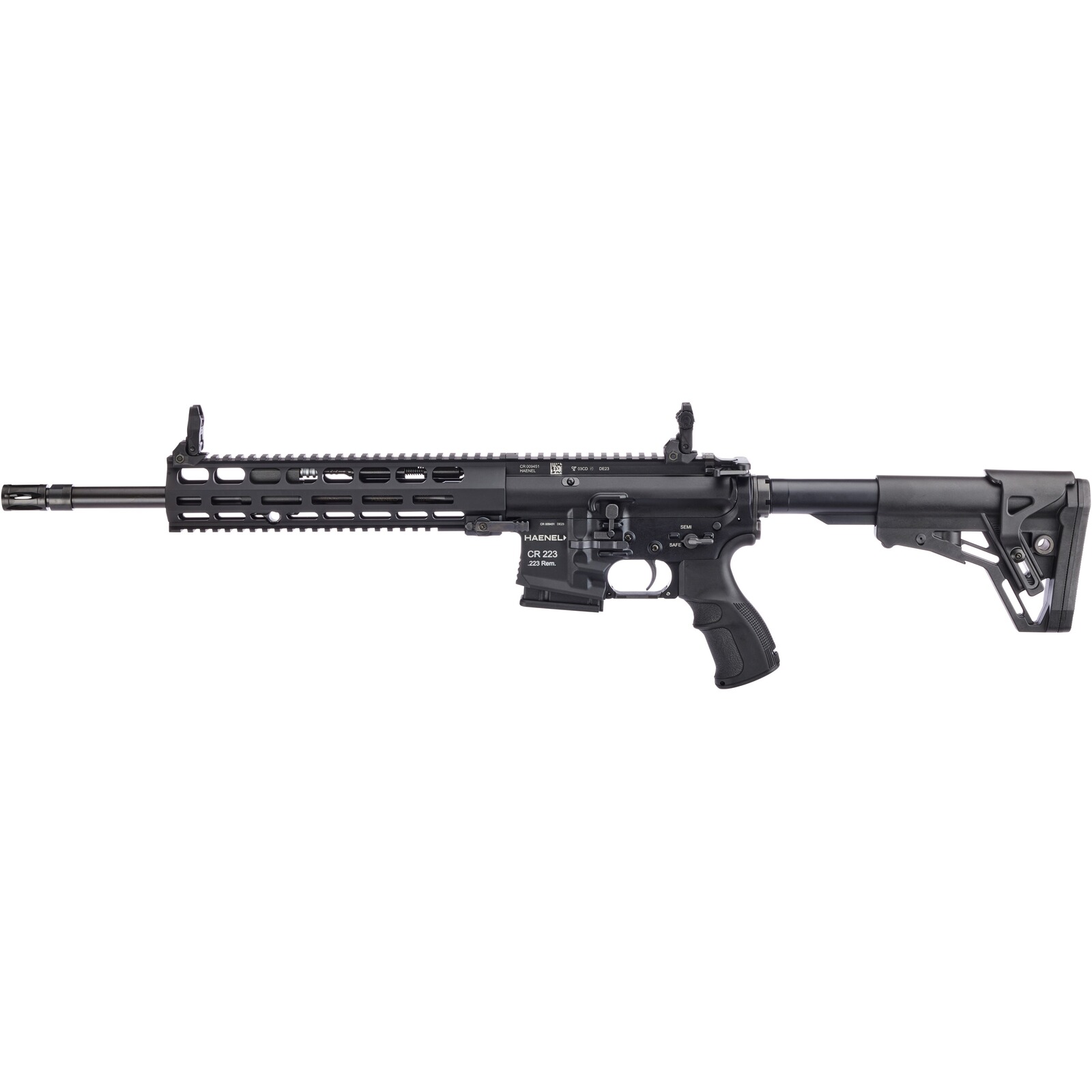 Haenel Selbstladebüchse CR 223 M-LOK Handschutz, .223 Rem., 368 mm, Direktabzug 2.800-4.000 g, Handschutz lang, Schwarz