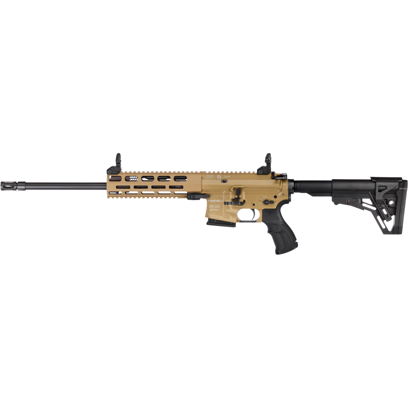 Haenel Selbstladebüchse CR 223 M-LOK Handschutz, .223 Rem., 423 mm, Direktabzug 2.800-4.000 g, Handschutz kurz, Sandfarben
