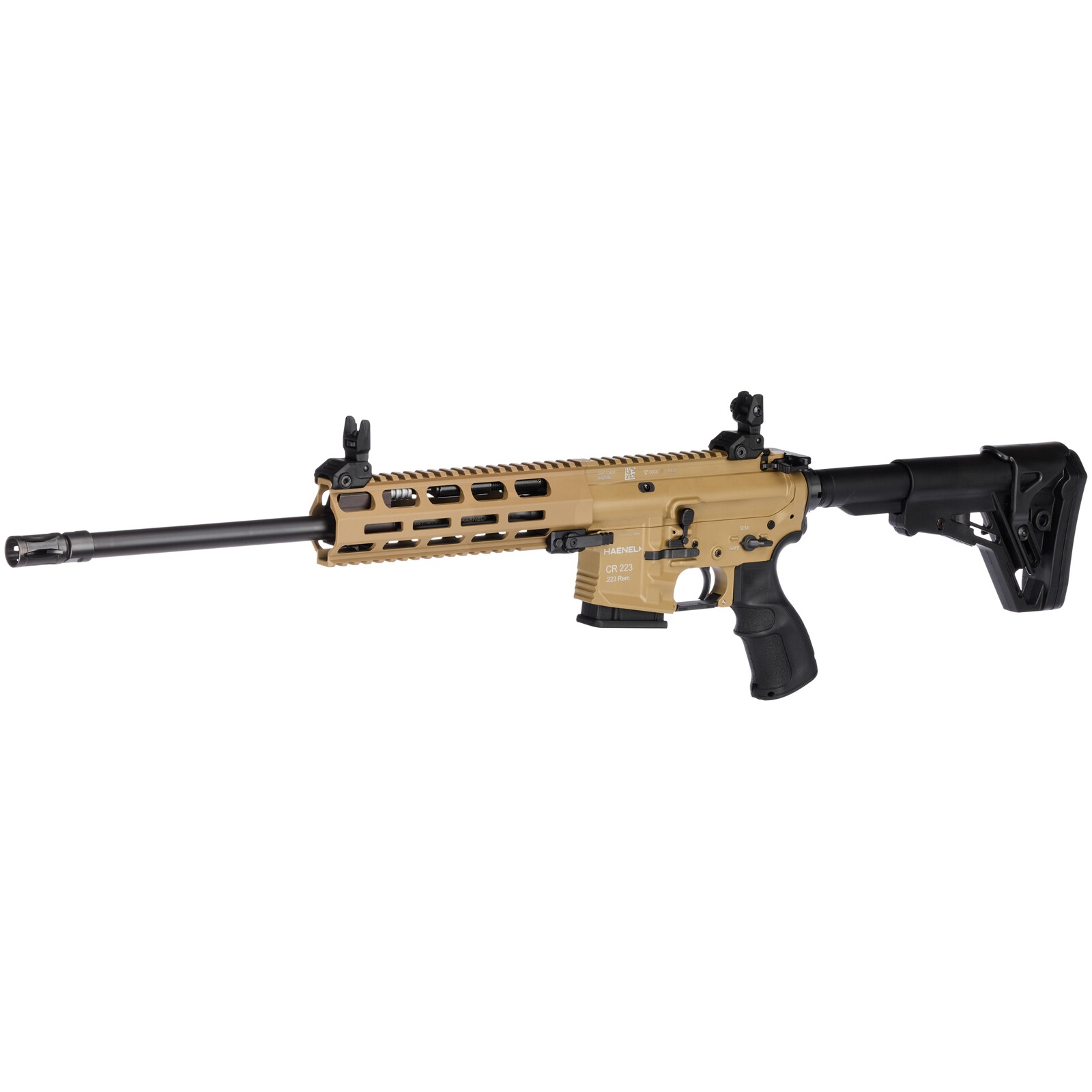 Haenel Selbstladebüchse CR 223 M-LOK Handschutz, .223 Rem., 423 mm, Direktabzug 2.800-4.000 g, Handschutz kurz, Sandfarben
