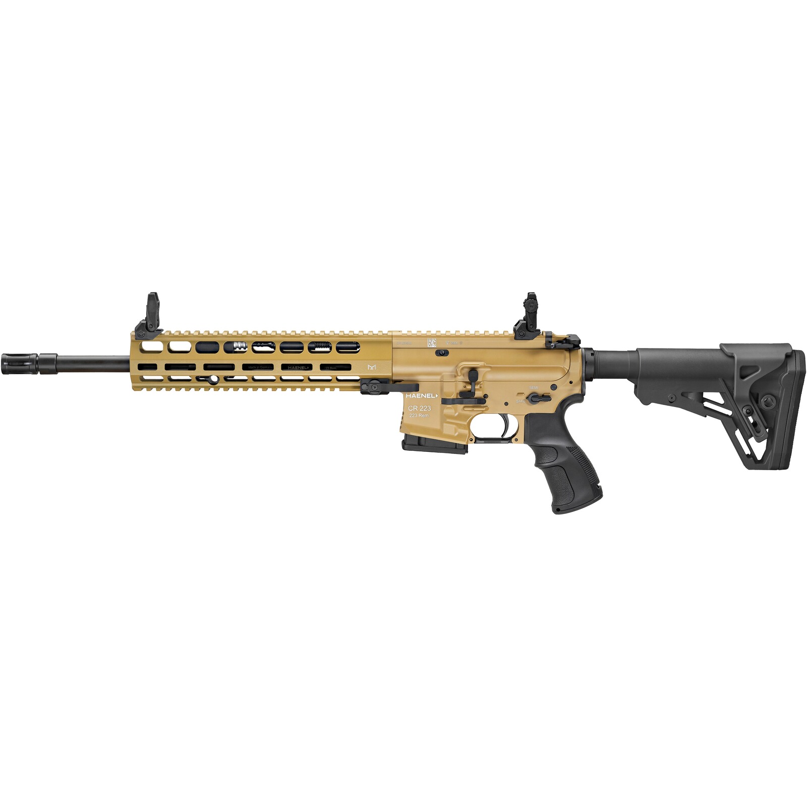 Haenel Selbstladebüchse CR 223 M-LOK Handschutz, .223 Rem., 423 mm, Matchabzug 1600 - 2400 g, Handschutz lang, Sandfarben
