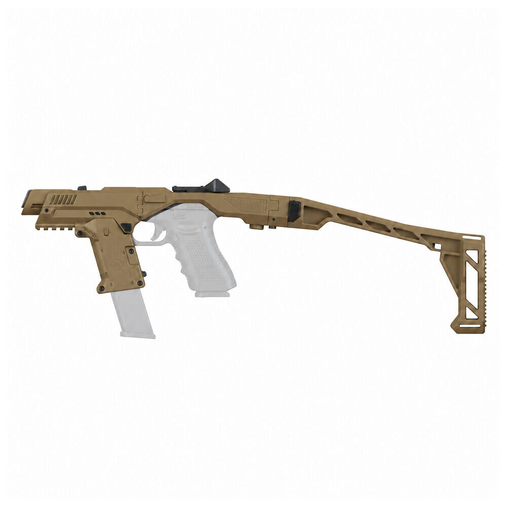 Nano Roni Anschlagschaft mit Vordergriff und Magazinhalter für Glock 17/19/19X/22/23/25/31/32/45, FDE