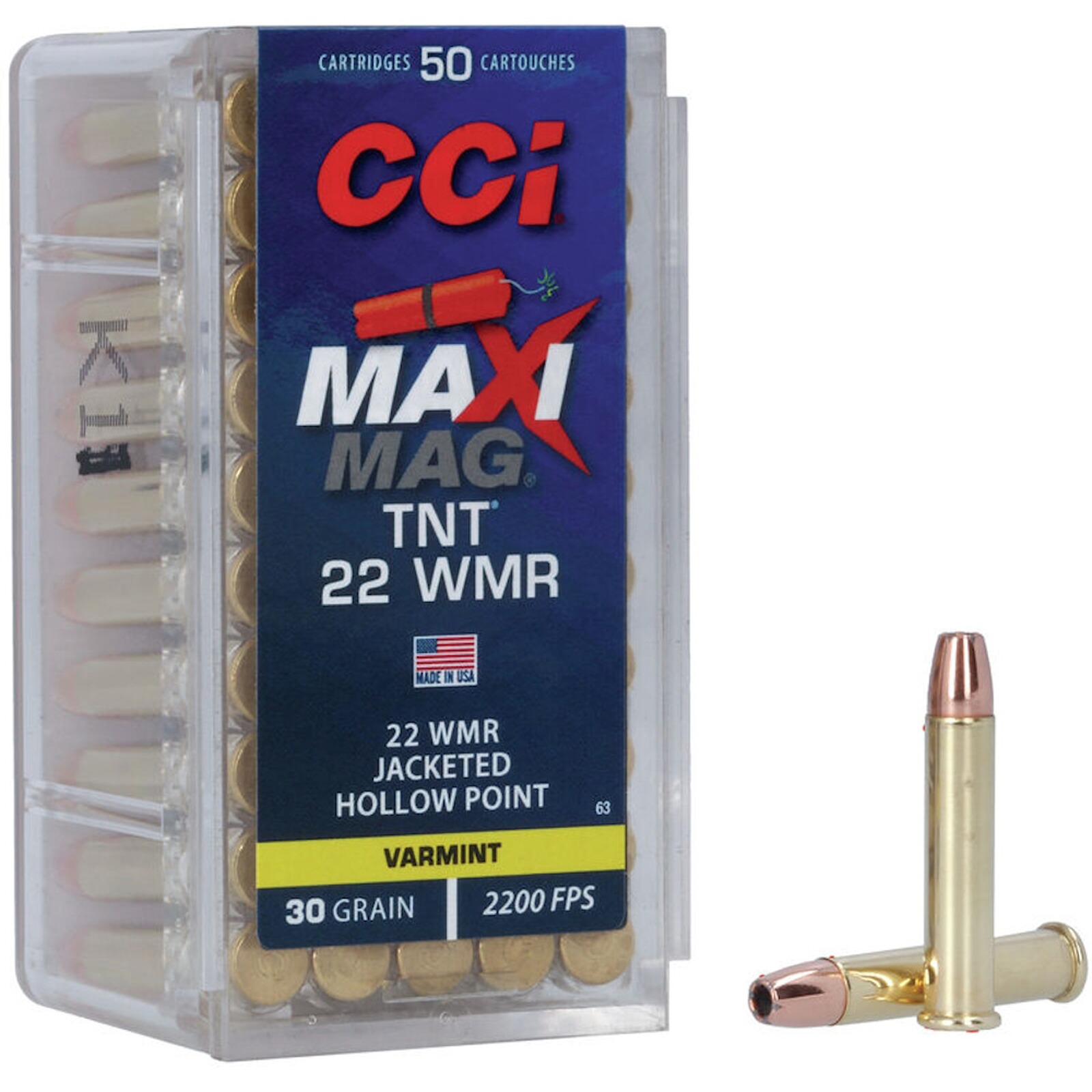CCI .22 Win. Mag. TNT-Hohlspitz 1,9g/30grs., 50 Stück