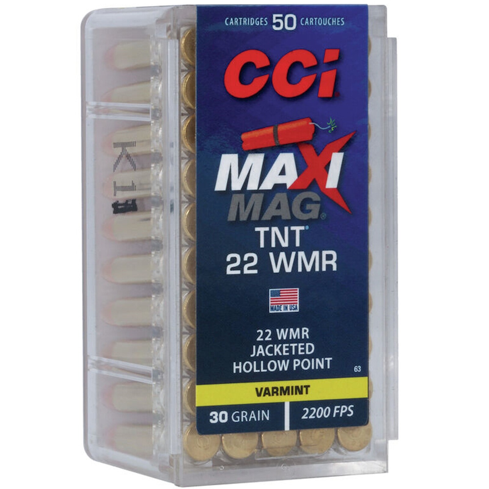 CCI .22 Win. Mag. TNT-Hohlspitz 1,9g/30grs., 50 Stück