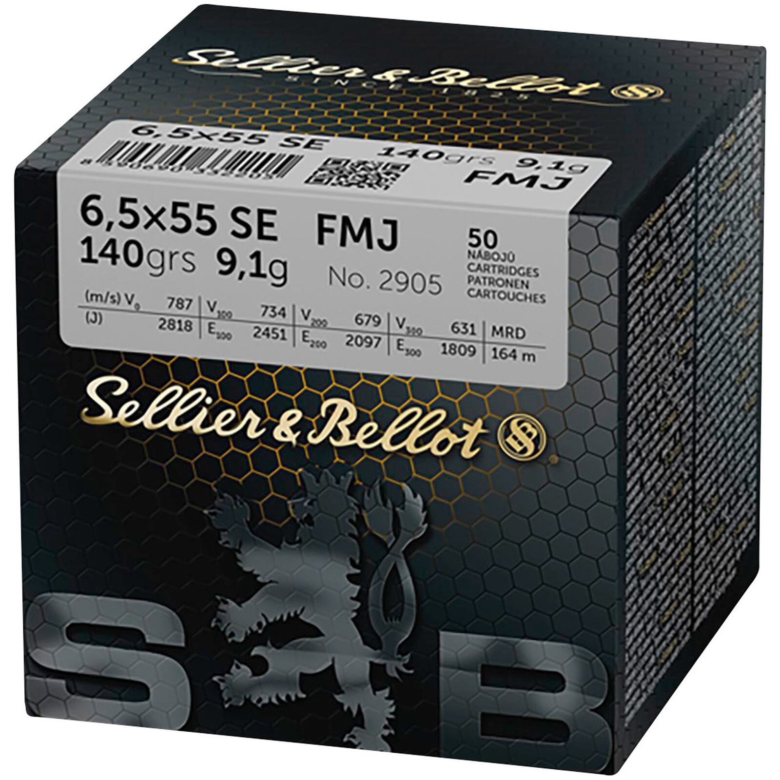 Sellier & Bellot 6,5x55 Vollmantel 9,1g/140grs., 50 Stück