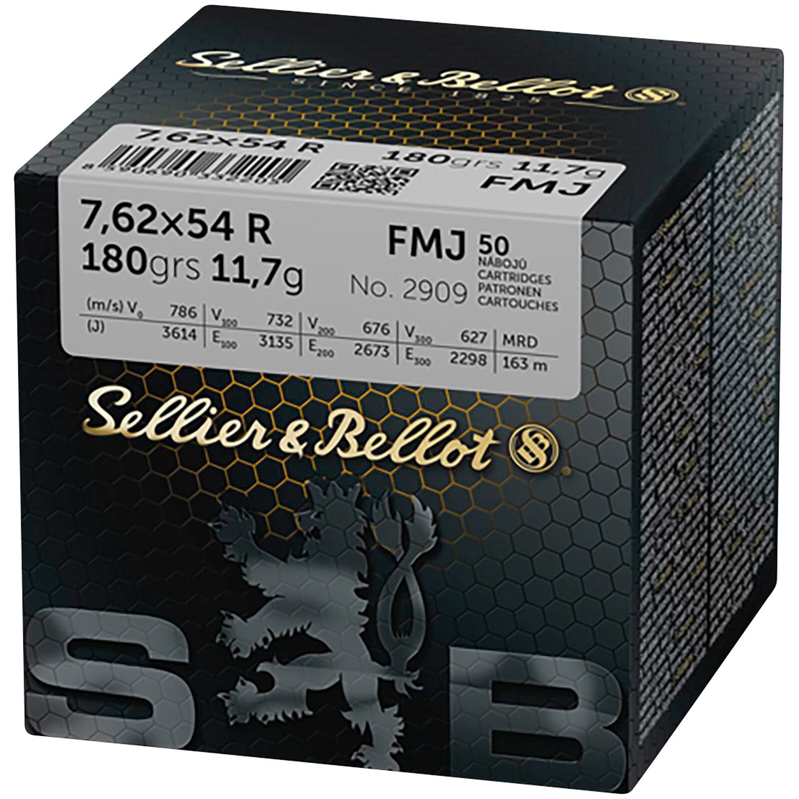 Sellier & Bellot 7,62x54 R Vollmantel 11,7g/180grs., 50 Stück