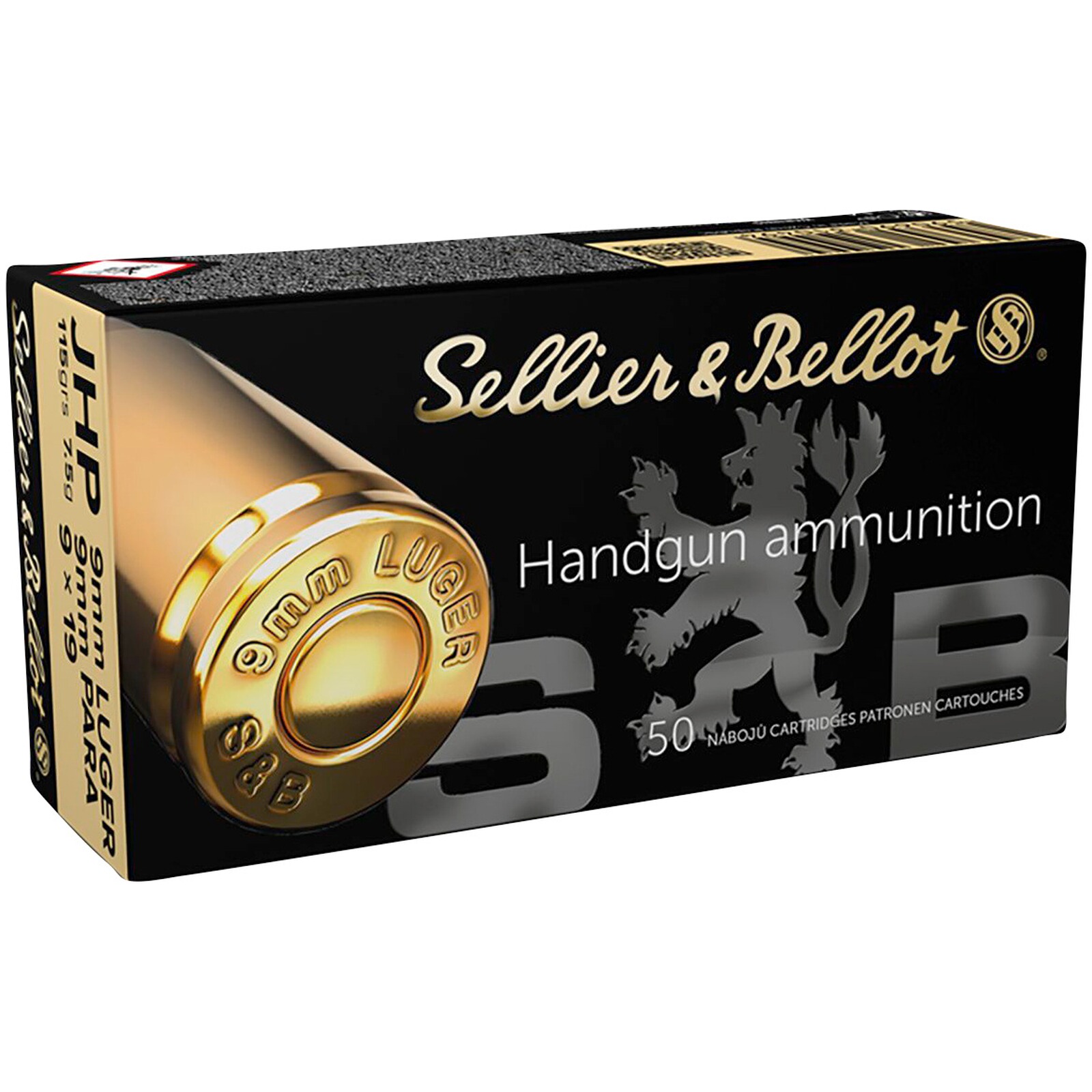 Sellier & Bellot 9 mm Luger Hohlspitz 7,5g/115grs., 50 Stück