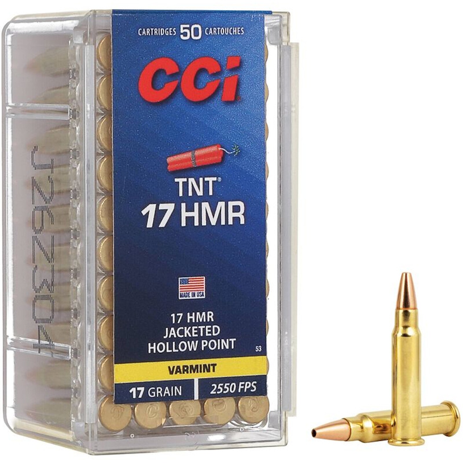 CCI .17 Hornady (HMR) TNT-Hohlspitz 1,1g/17grs., 50 Stück