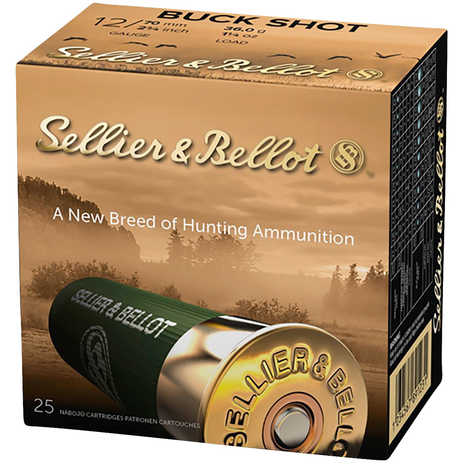 Sellier & Bellot 12/70 Buck Shot 5,1mm 36g, 25 Stück