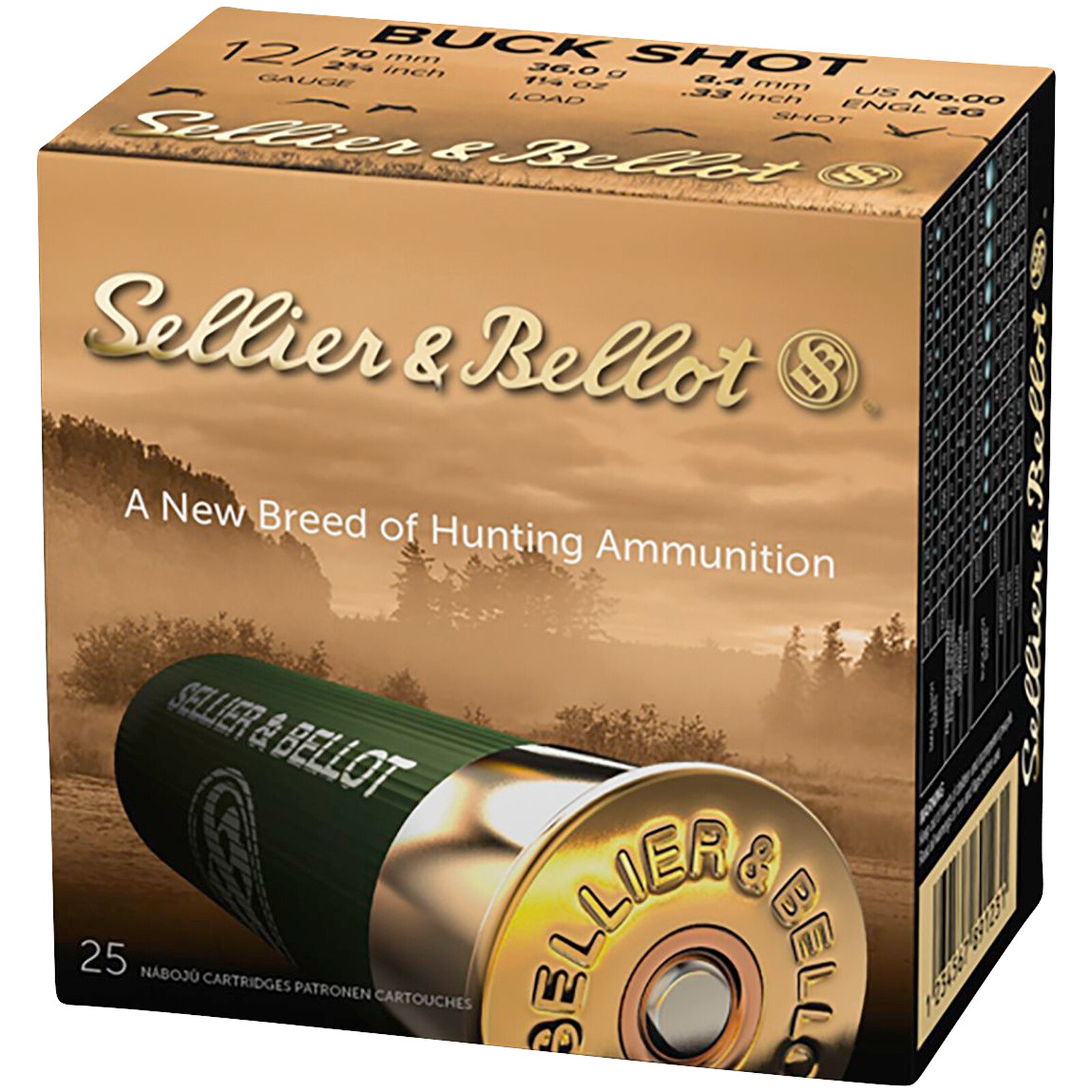 Sellier & Bellot 12/70 Buck Shot 8,4mm 36g, 25 Stück