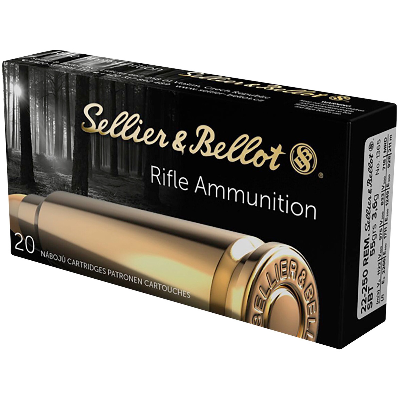 Sellier & Bellot .22-250 Rem. Sierra Game King 3,6g/55grs., 20 Stück