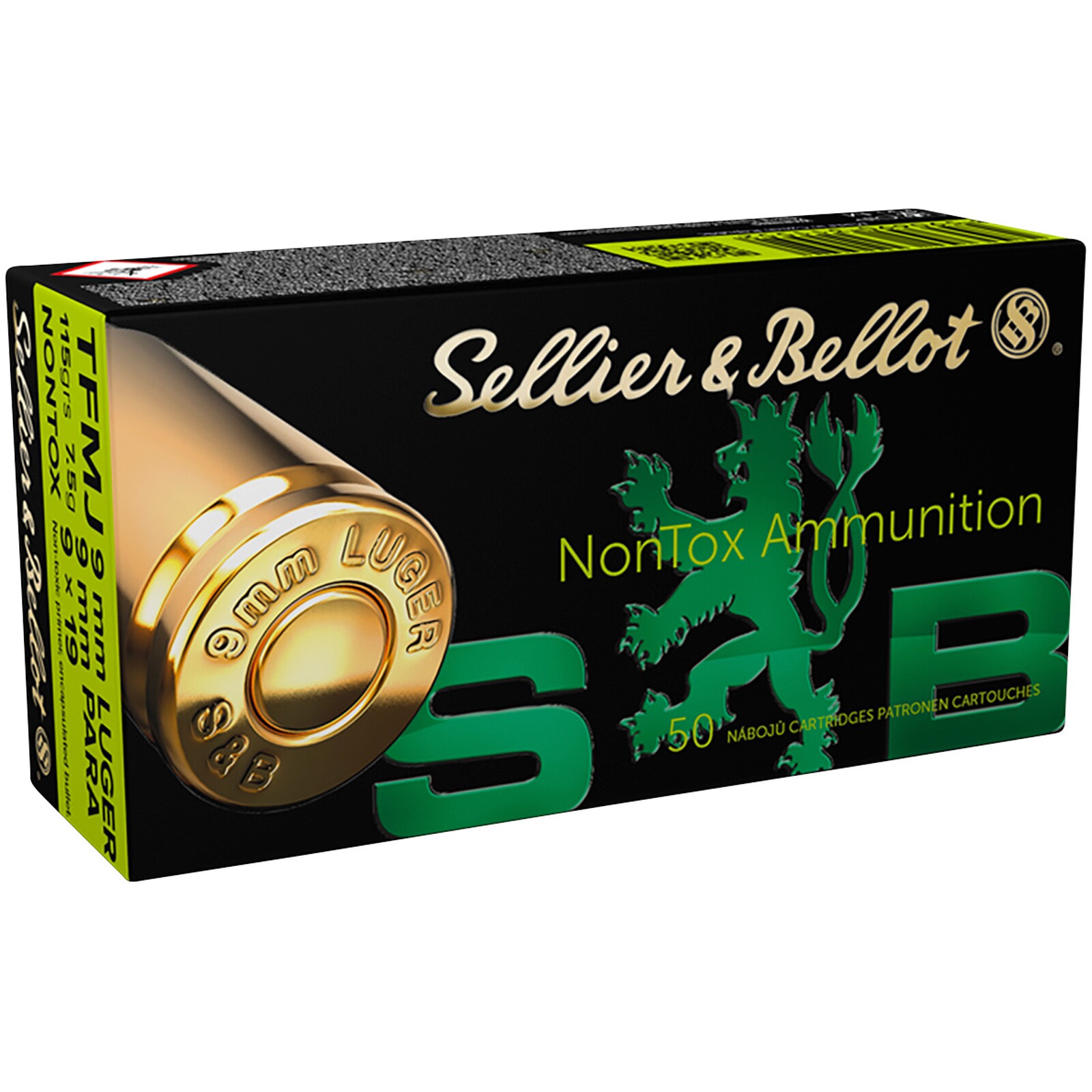 Sellier & Bellot 9 mm Luger TFMJ Nontox 7,5g/115grs., 50 Stück