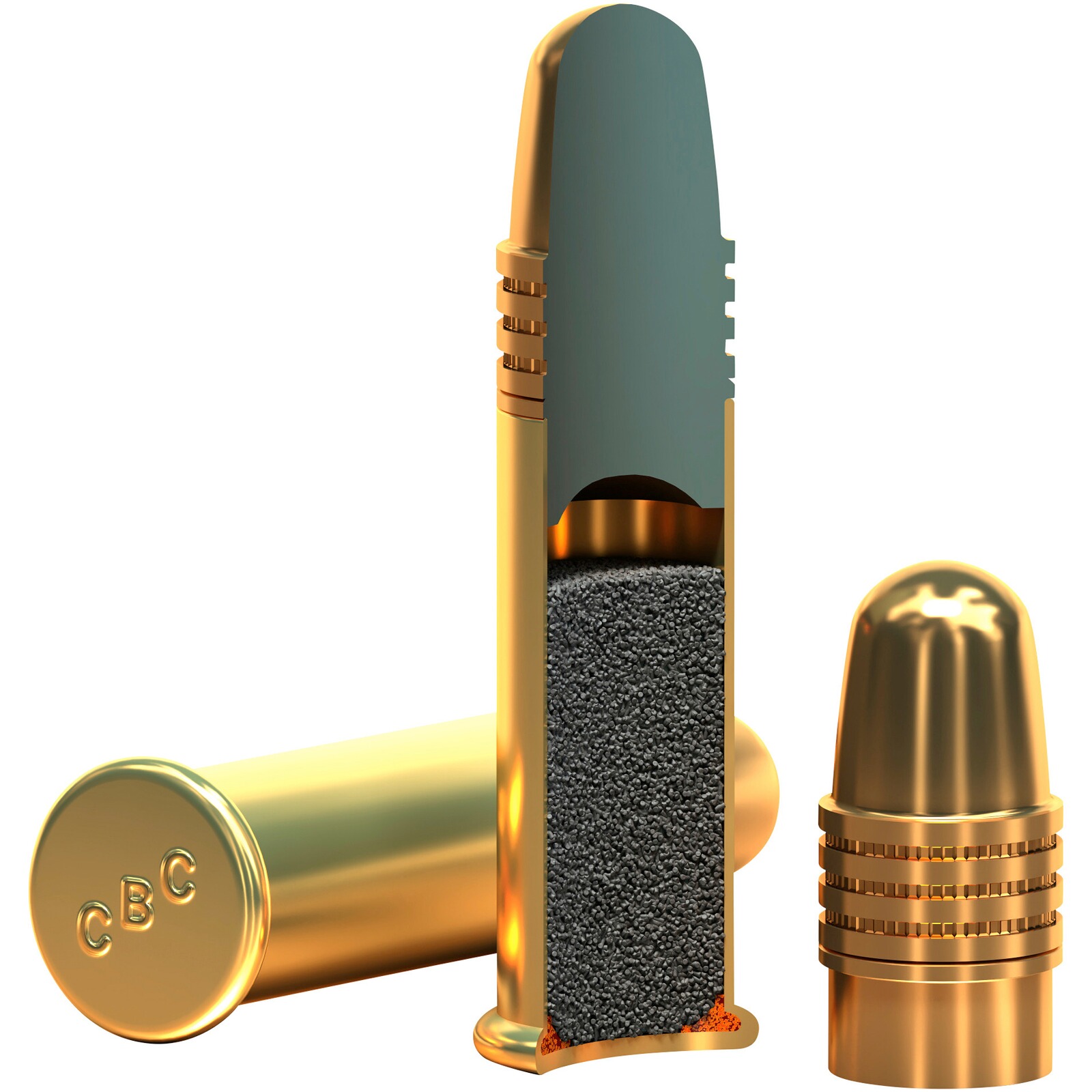 Magtech .22 lfB., RN HV brass-plated (vermessingt) 2,6g/40grs., 50 Stück