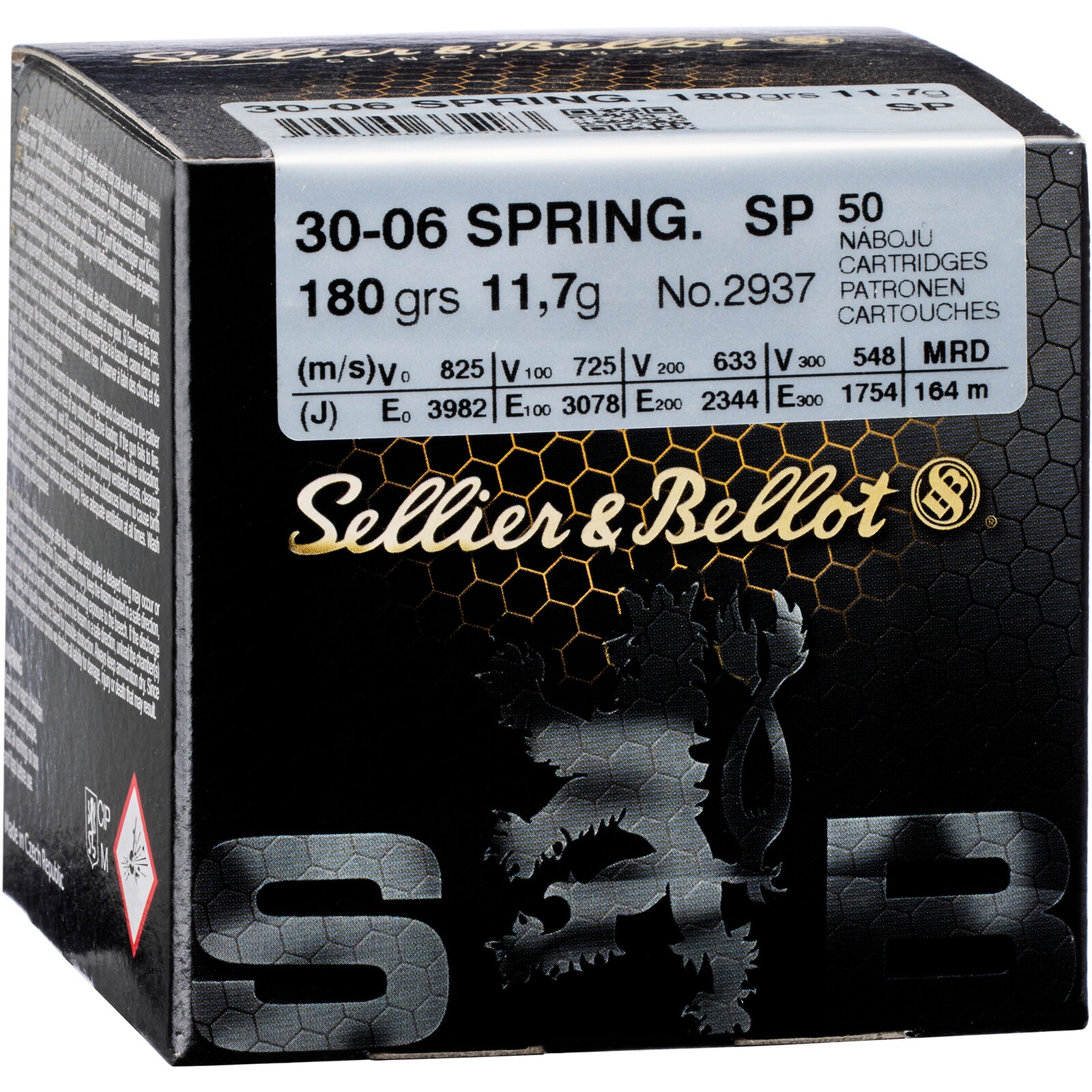Sellier & Bellot .30-06 Spr. Teilmantel 11,7g/180grs., 50 Stück
