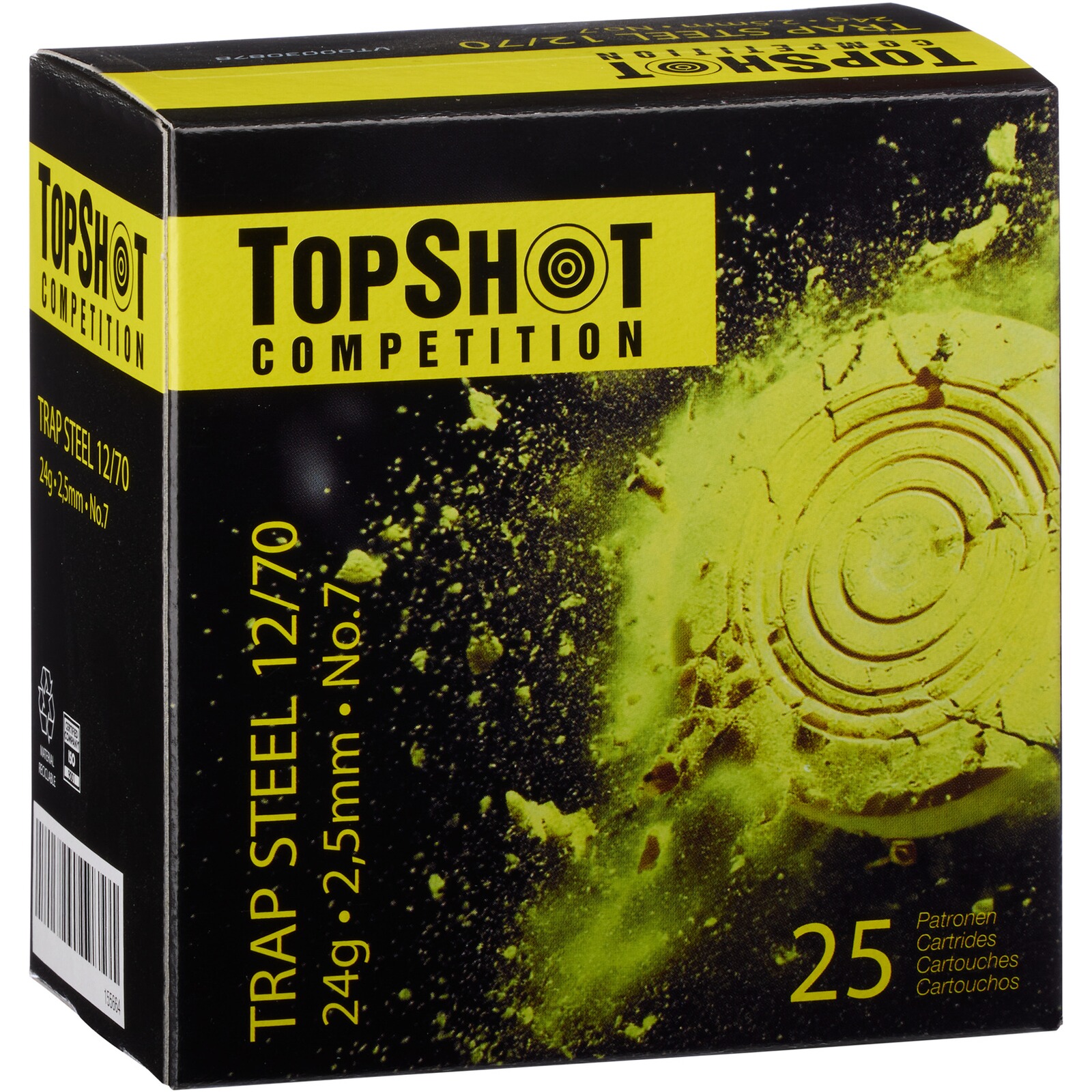 TOPSHOT Competition 12/70 Trap Steel 2,5mm 24g, 25 Stück