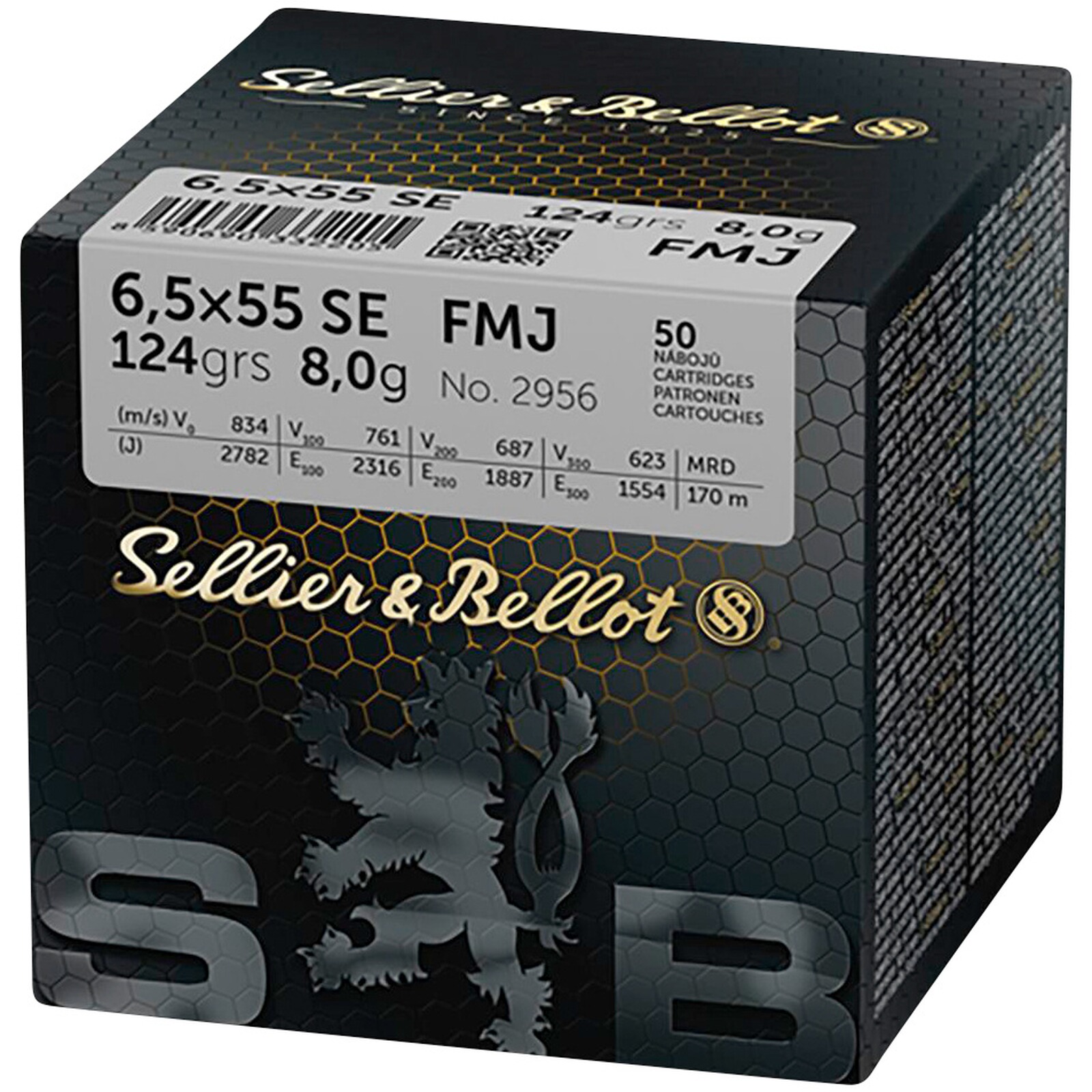 Sellier & Bellot 6,5x55 FMJ 8,0g/124grs., 50 Stück