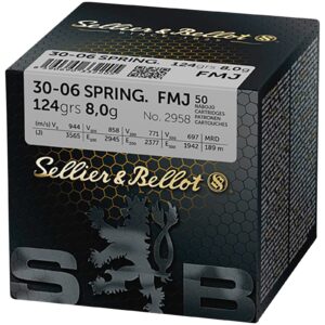 Sellier & Bellot .30-06 Spr. Vollmantel 8,0g/124grs., 50 Stück