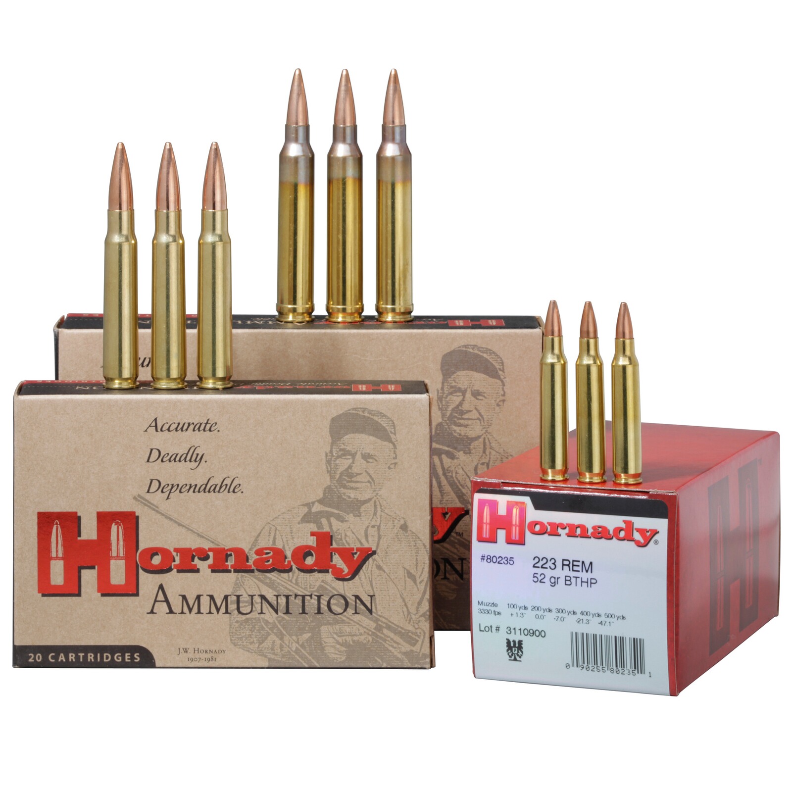Hornady .223 Rem. Match BTHP 3,4g/52grs., 50 Stück