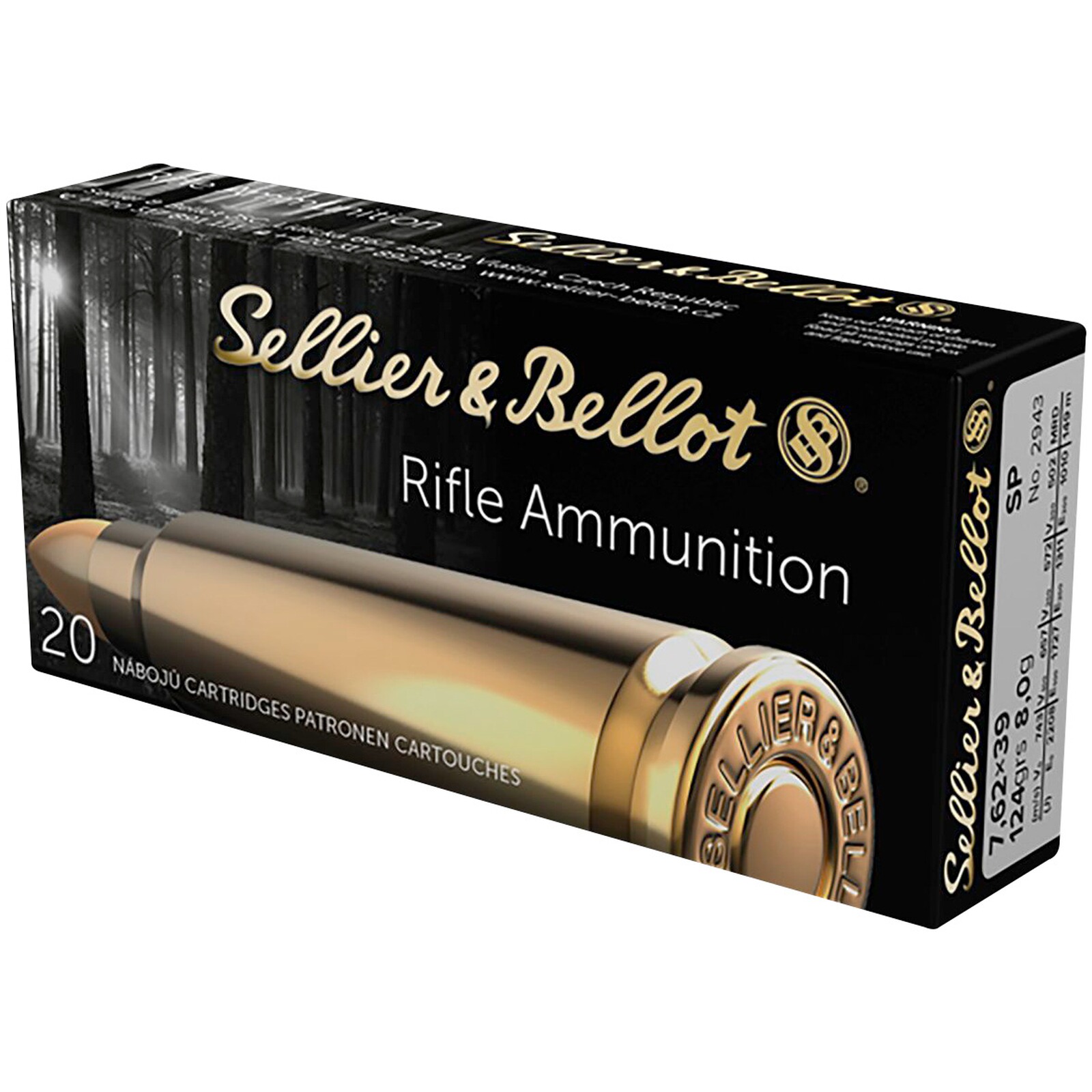 Sellier & Bellot 7,62x39 SP 124 grs., 20 Stück