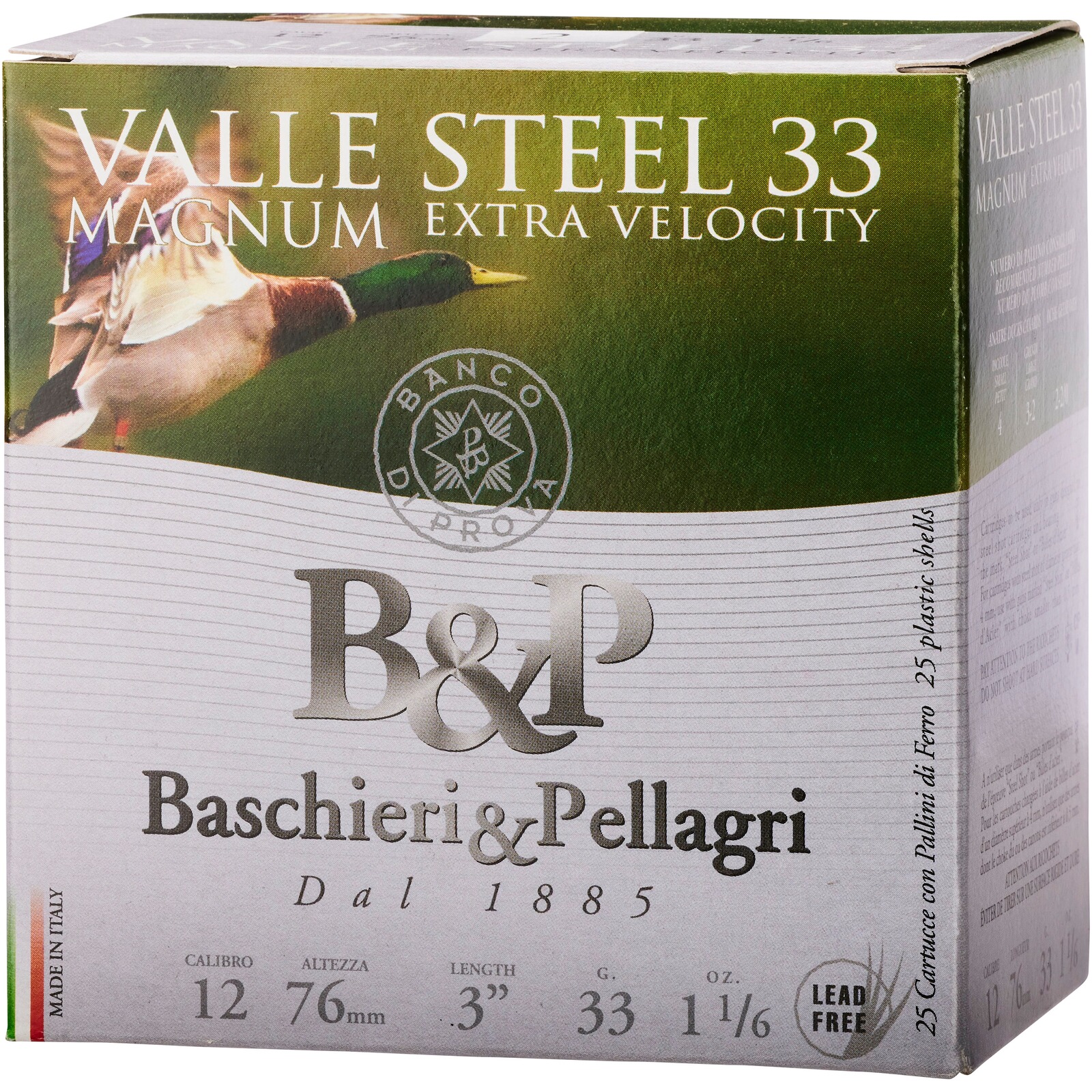 Baschieri & Pellagri Valle Steel HV 12/76 33 g, 3,1 mm, 25 Stück