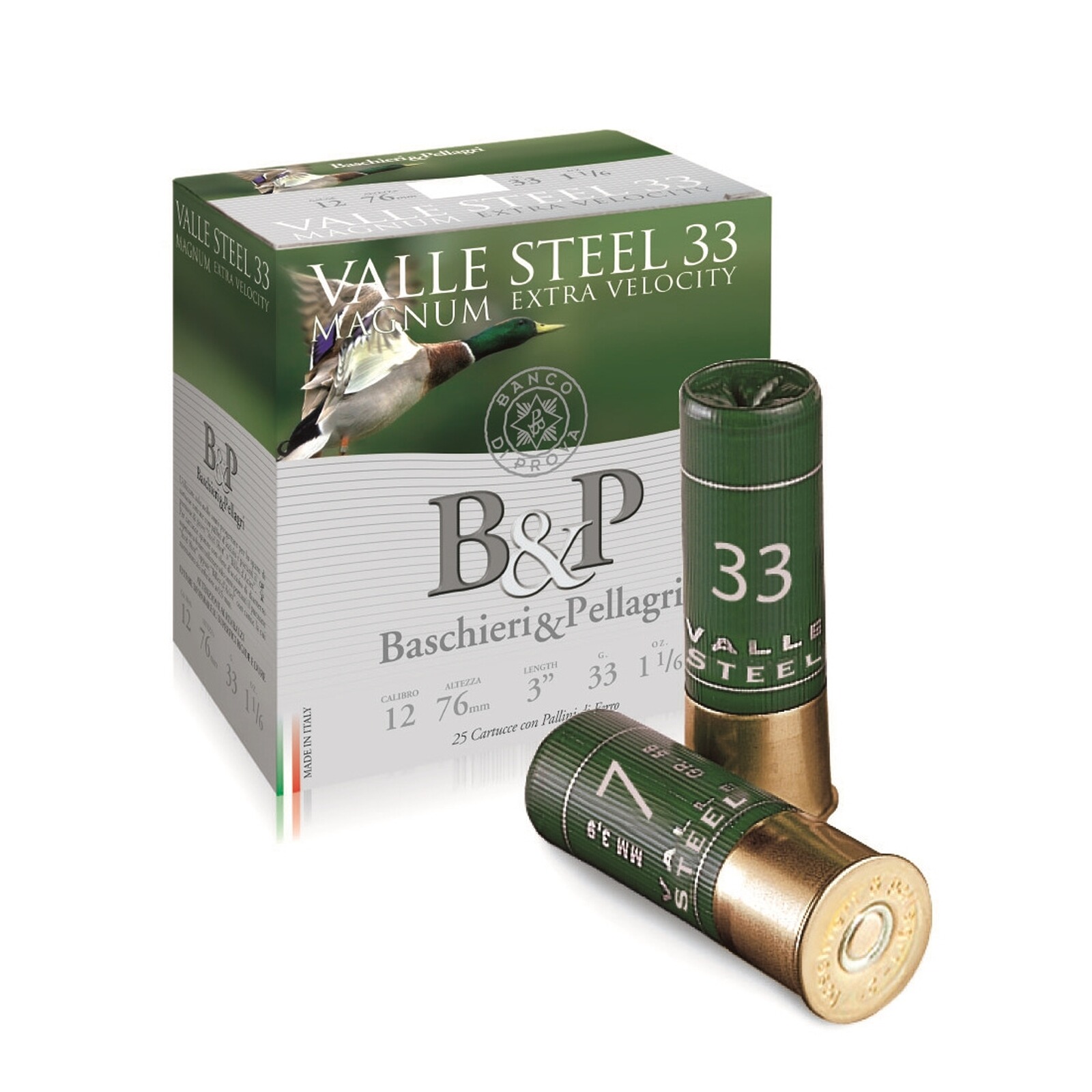 Baschieri & Pellagri 12/76 Valle Steel HV 4,1mm 33g, 25 Stück