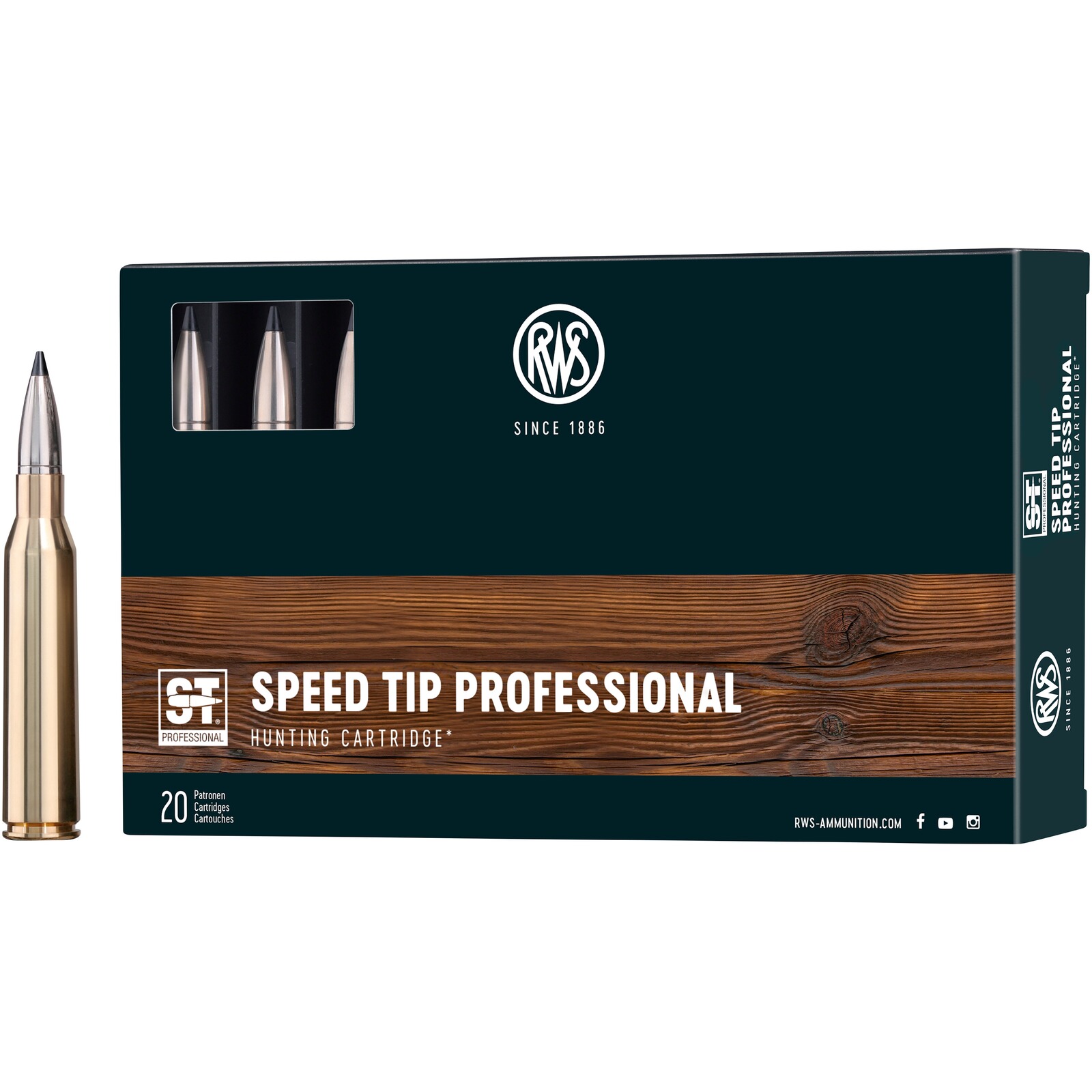 RWS .338 Lapua Mag. Speed Tip Professional 16,2g/250grs., 20 Stück