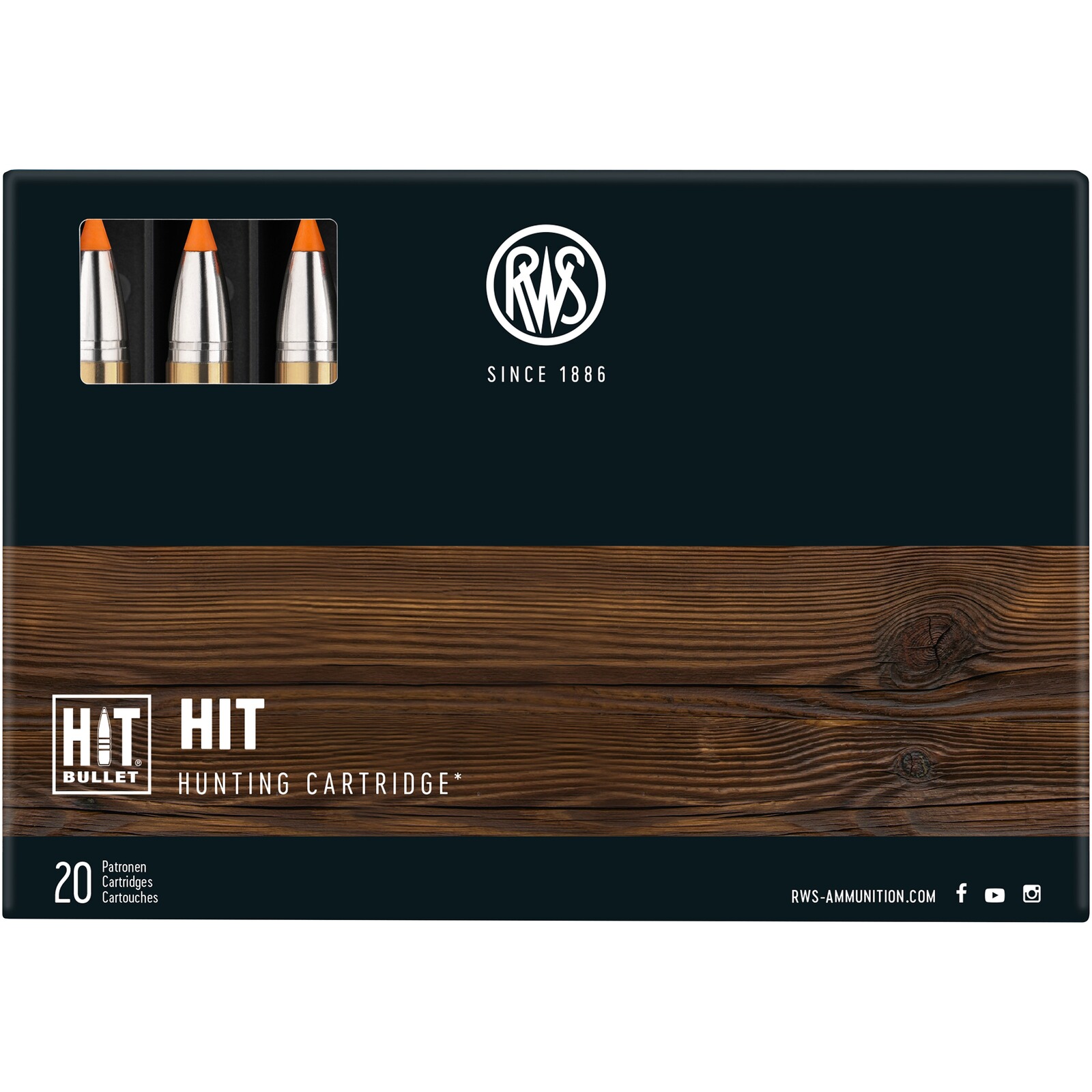 RWS 9,3x74 R HIT 16,2g/250grs., 9,3x74 R, 20 Stück