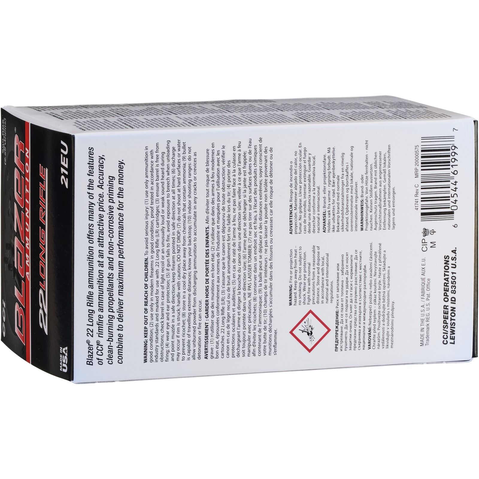 CCI .22 lfb. LRN HV 2,6g/40grs. 500St., 500 Stück