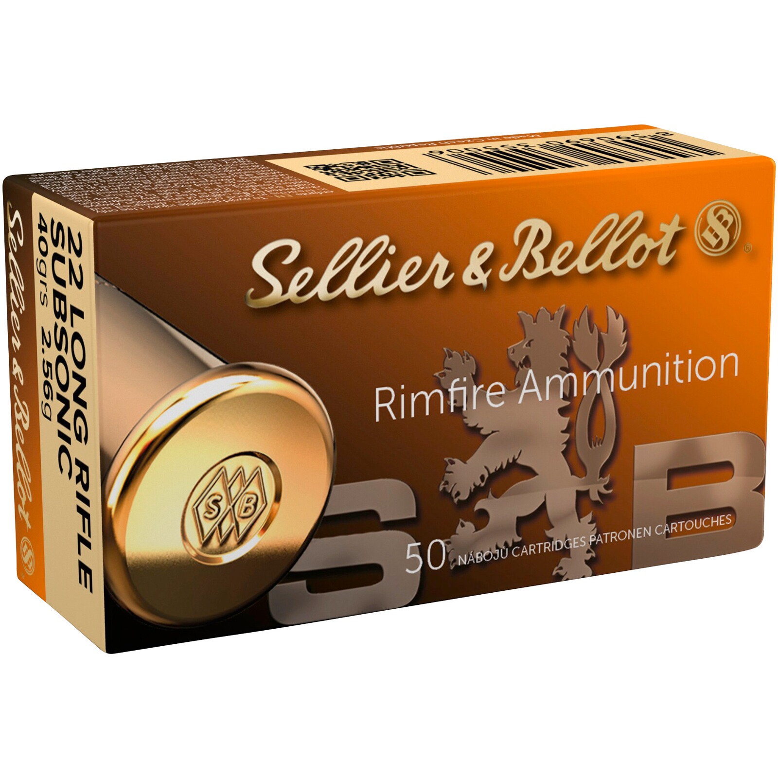 Sellier & Bellot .22 lfb. Subsonic LRN 2,6g/40grs., 50 Stück