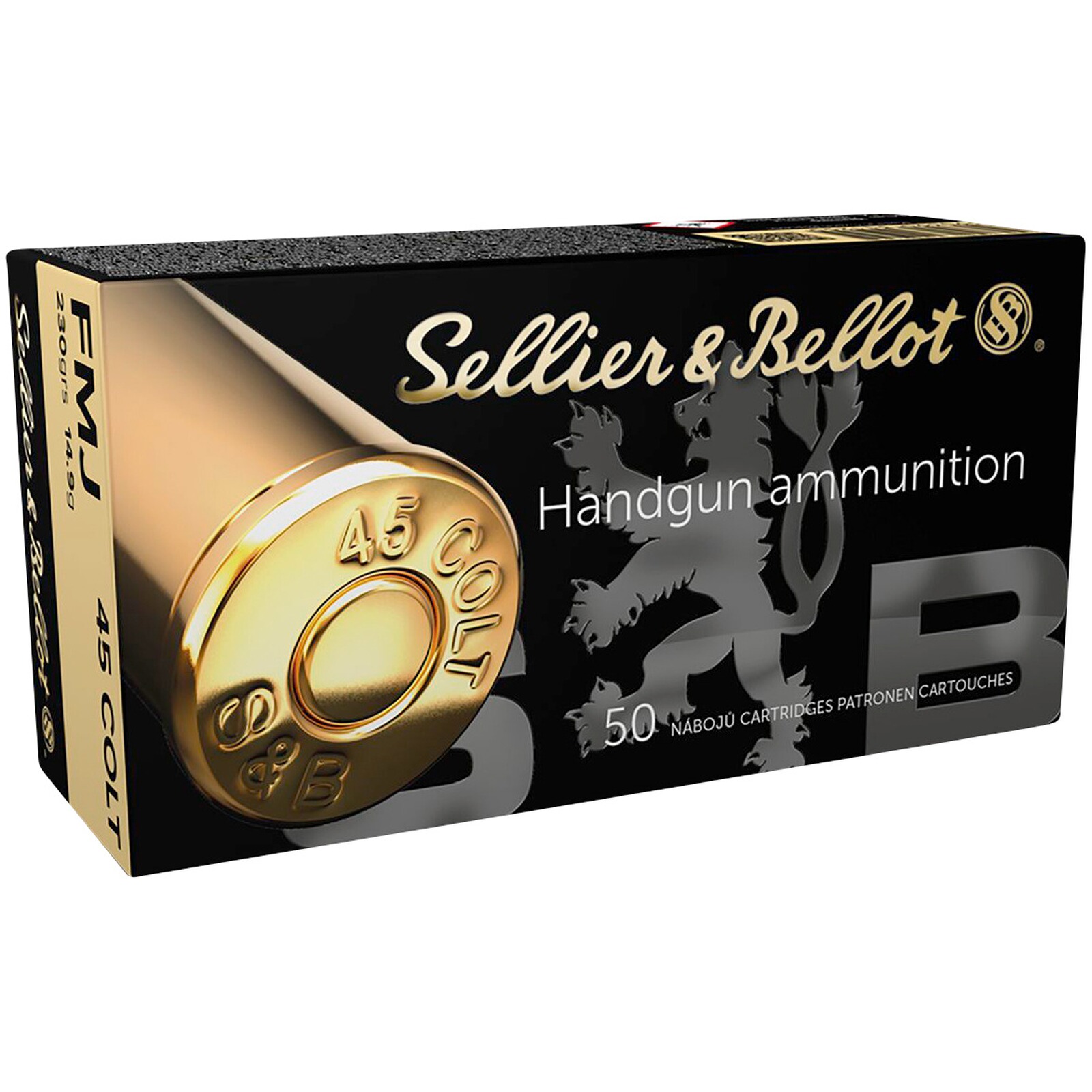 Sellier & Bellot .45 LC Vollmantel Rundkopf 14,9g/230grs., 50 Stück