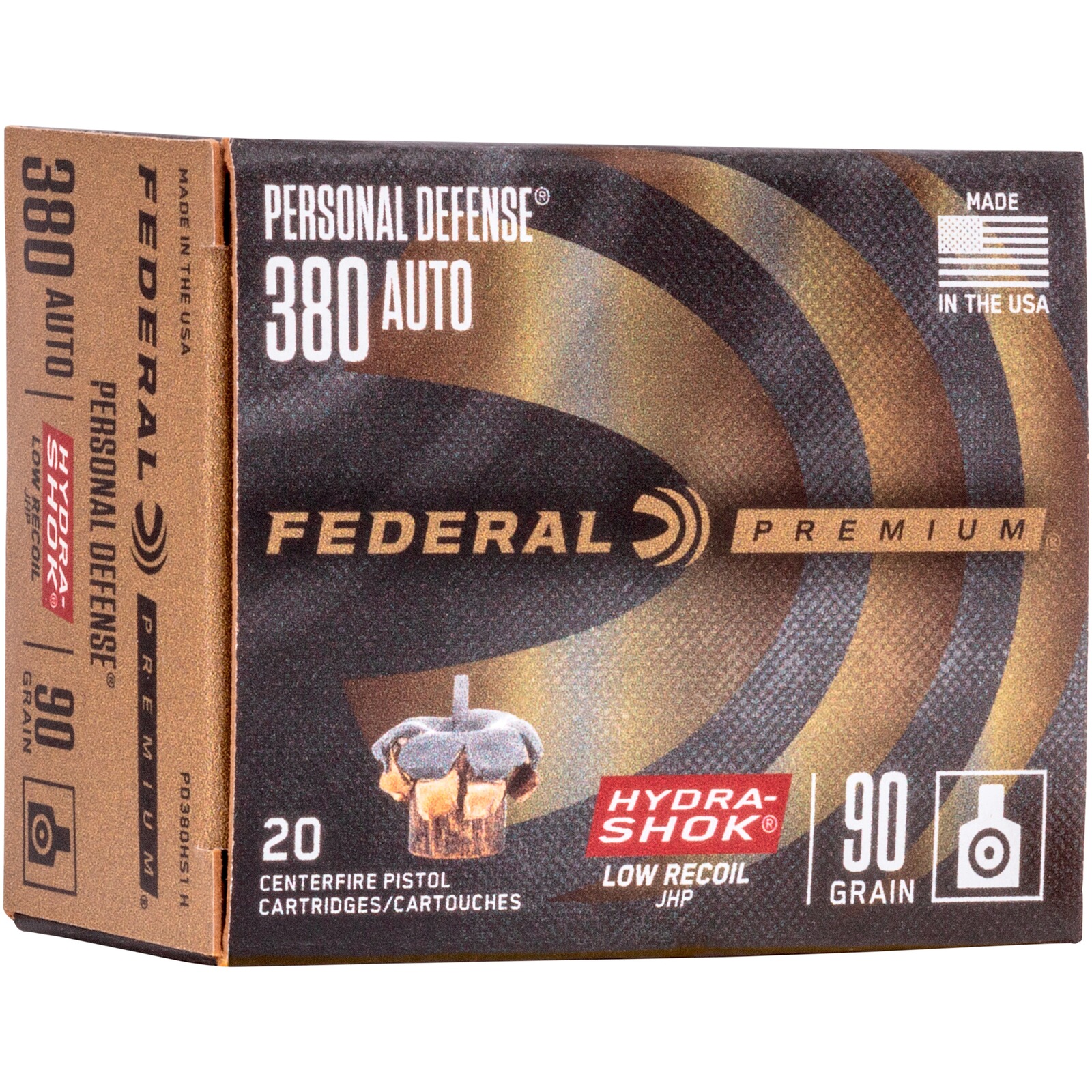 Federal Ammunition 9 mm Kurz Hydra Shok HP 5,8g/90grs., 20 Stück
