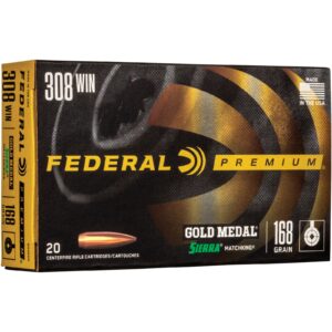 Federal Ammunition .308 Win. Premium Gold Medal Sierra Match King 10,9g/168grs., 20 Stück
