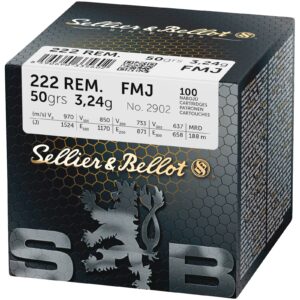Sellier & Bellot .222 Rem. Vollmantel 3,2g/50grs., 100 Stück