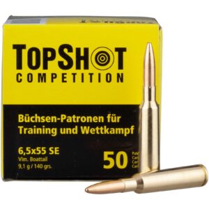 TOPSHOT Competition 6,5x55 FMJ BT 9,1g/140grs., 50 Stück