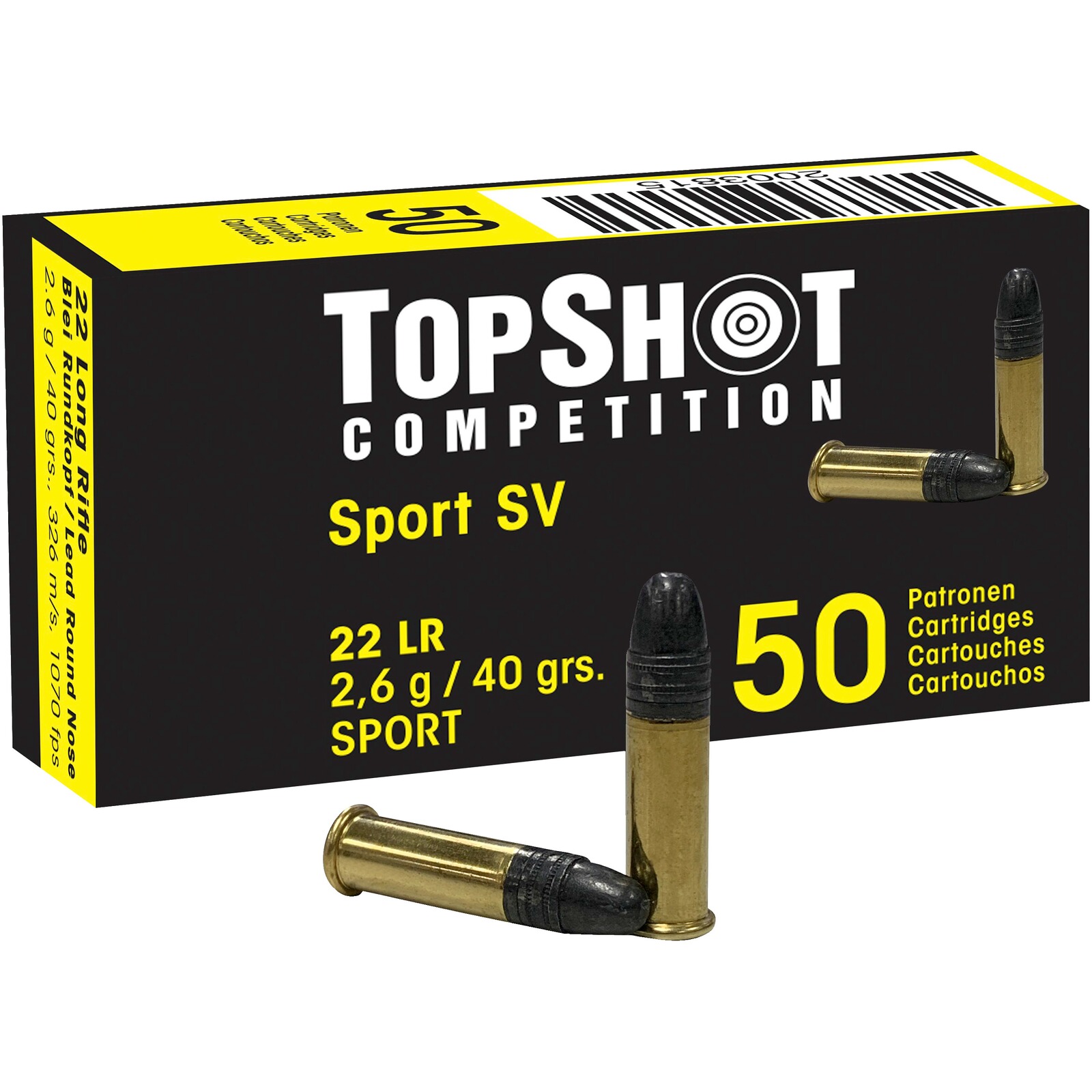 TOPSHOT Competition .22 lfb. Black Edition SV 2,6g/40grs., 50 Stück