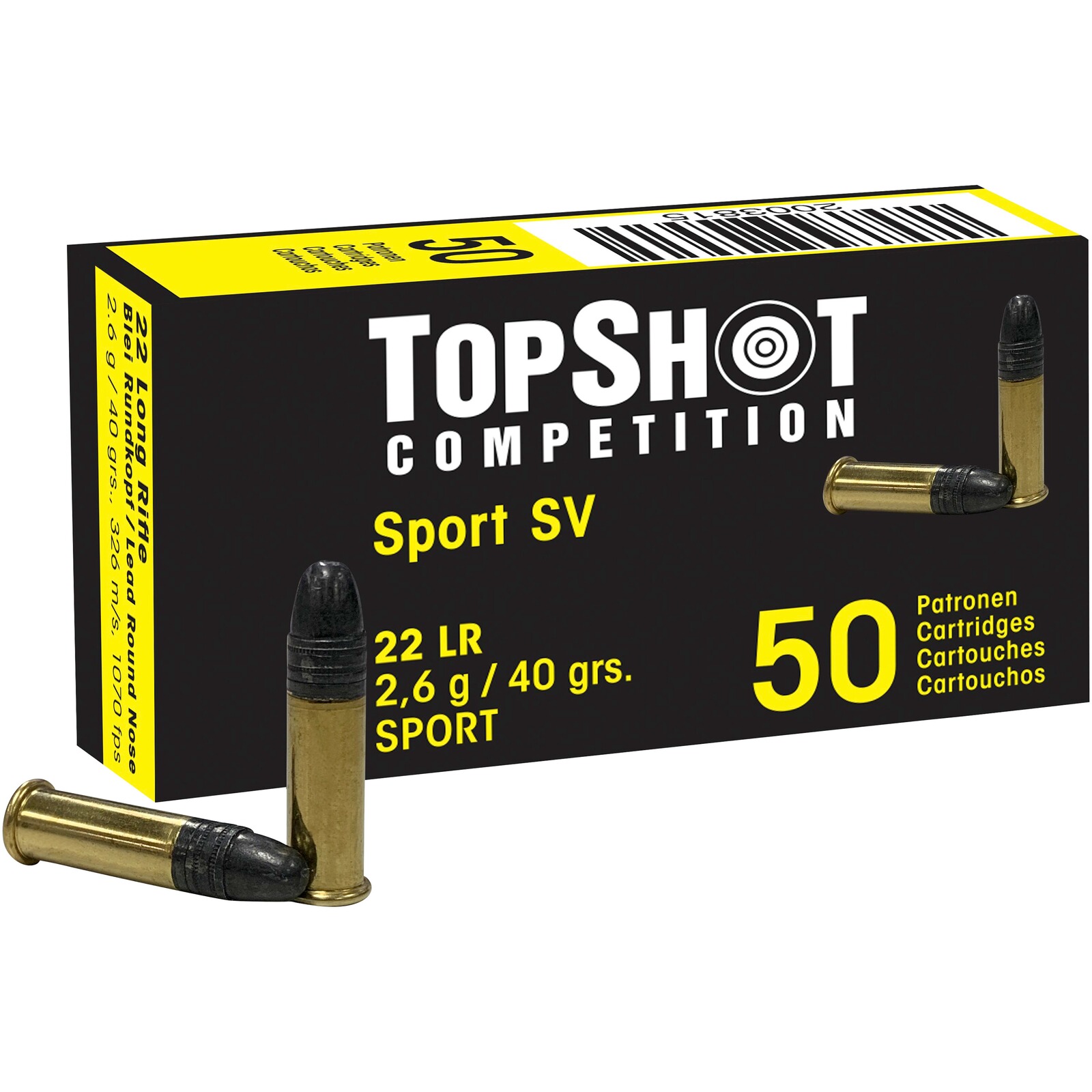 TOPSHOT Competition .22 lfb. Black Edition SV 2,6g/40grs., 50 Stück