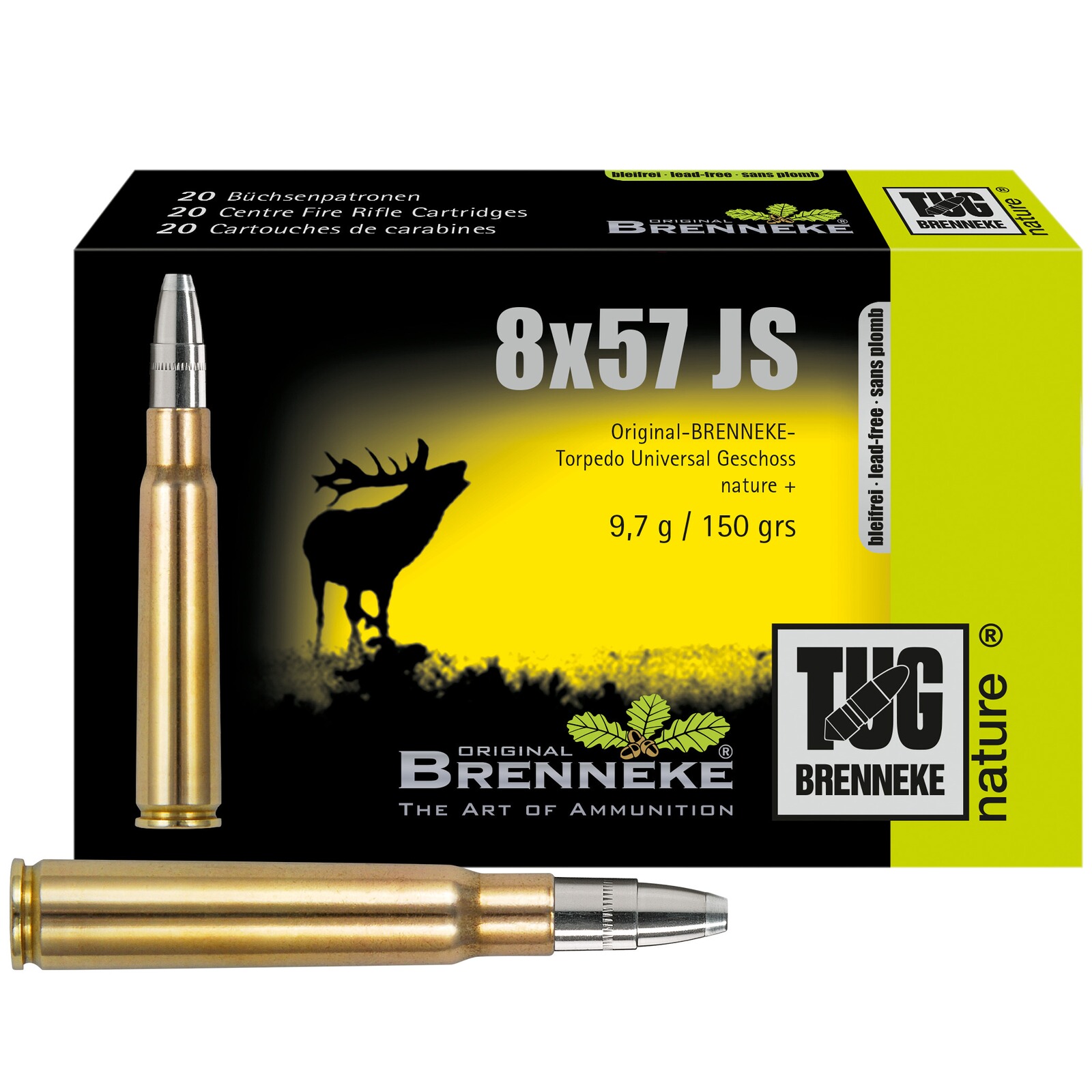 Brenneke 8x57 IS TUG nature+ 9,7g/150grs., 20 Stück