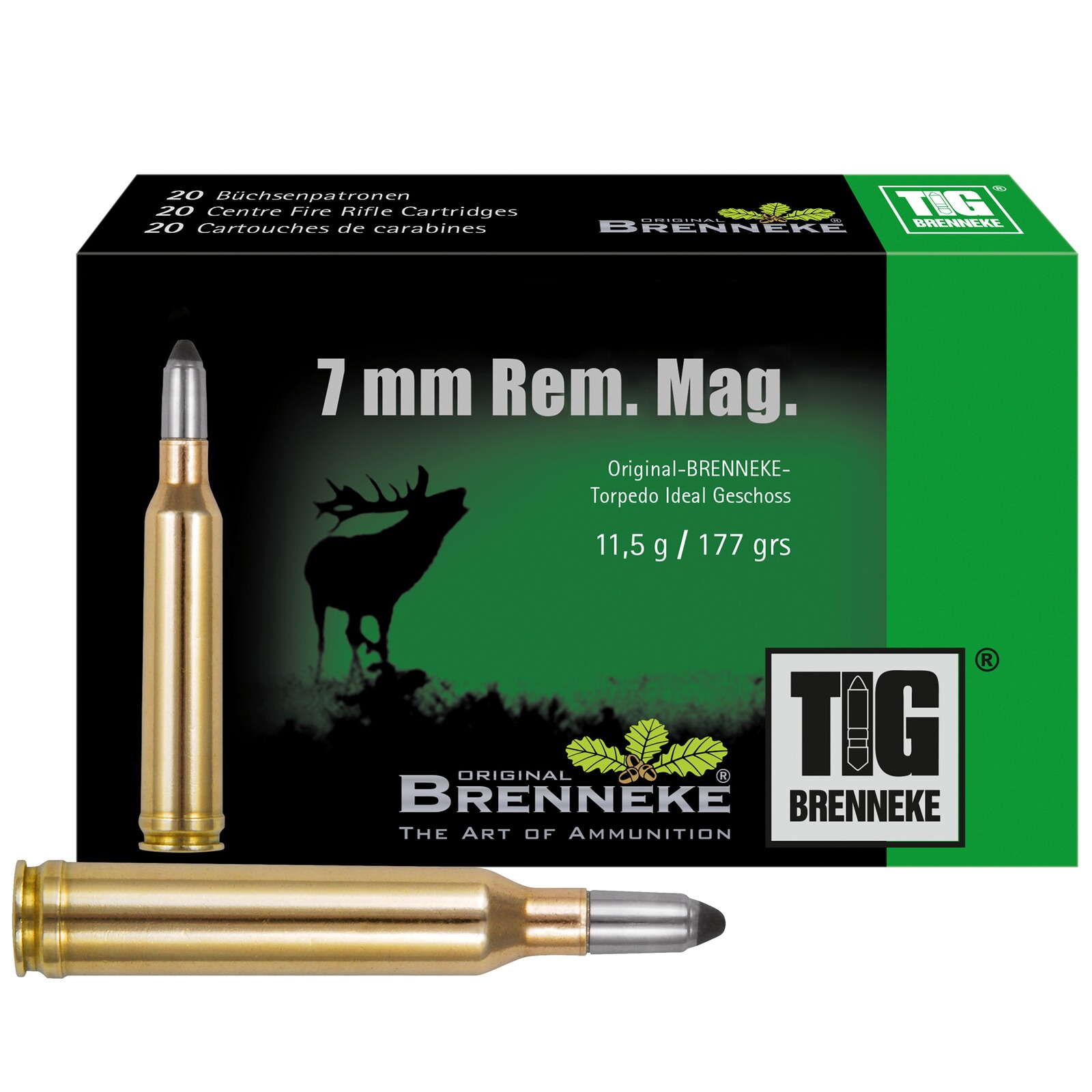 Brenneke 7 mm Rem. Mag. TIG 11,5g/177grs., 20 Stück